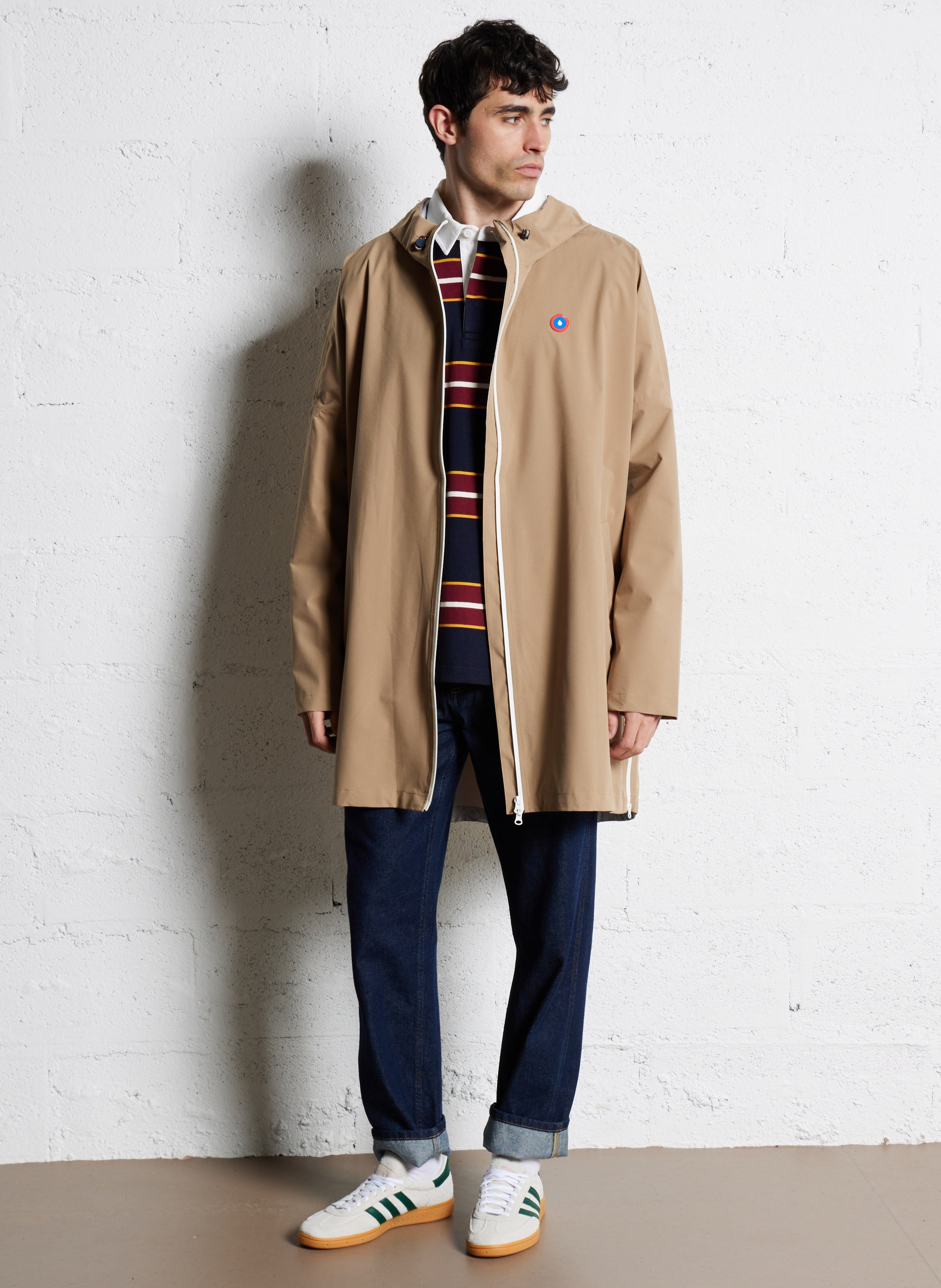 Weite Regenjacke mit Kapuze FLOTTE Beige