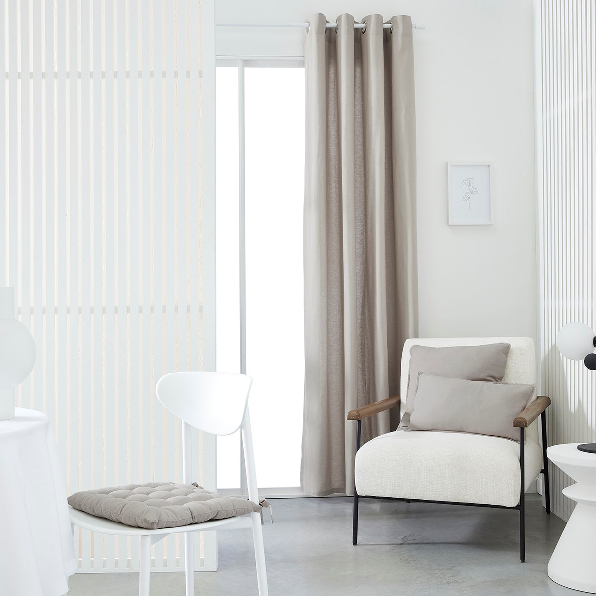 Cotton eyelet curtain TODAY LINGE DE MAISON Beige