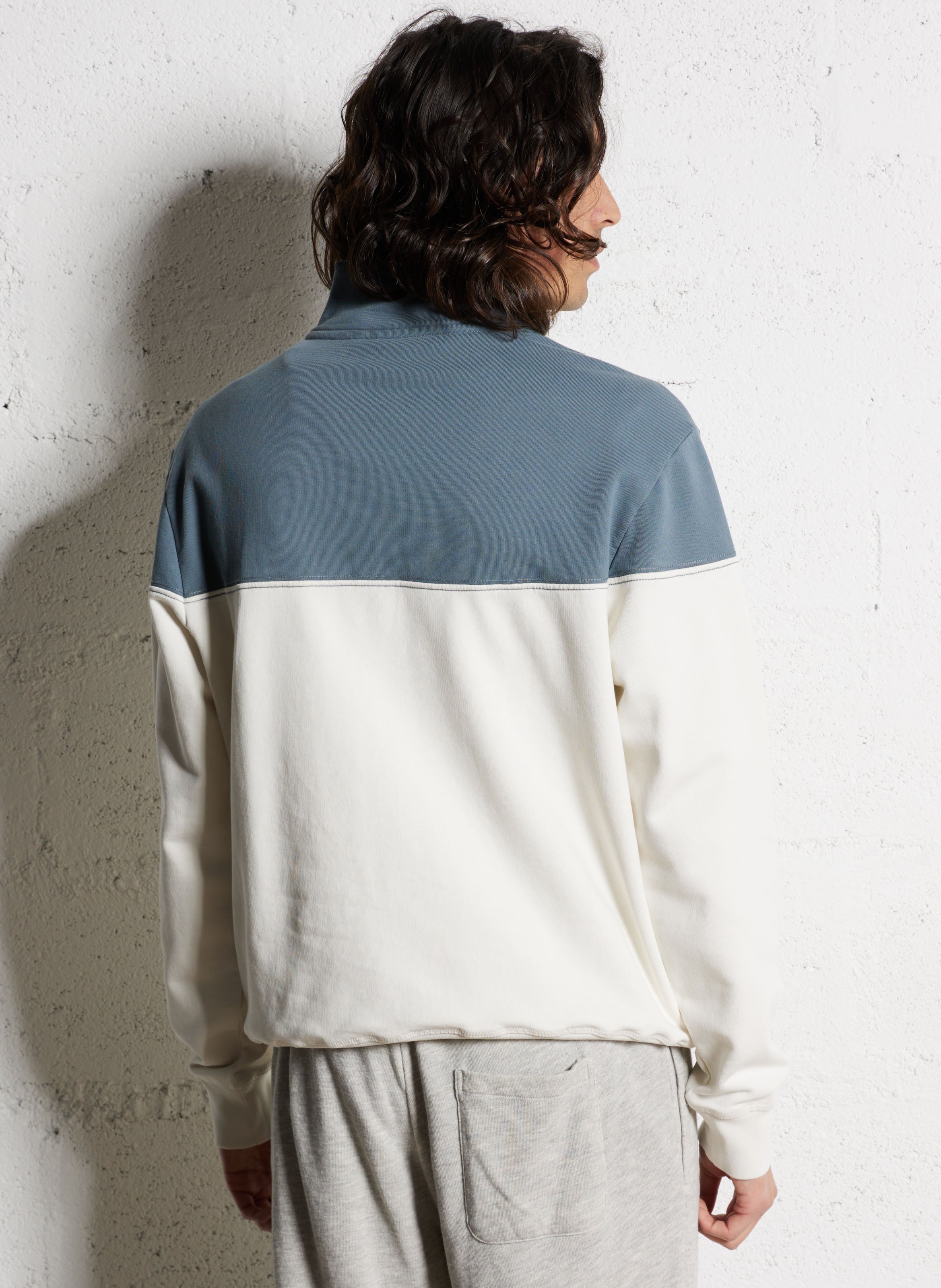 Sweat col zippé en coton NAPAPIJRI Blanc