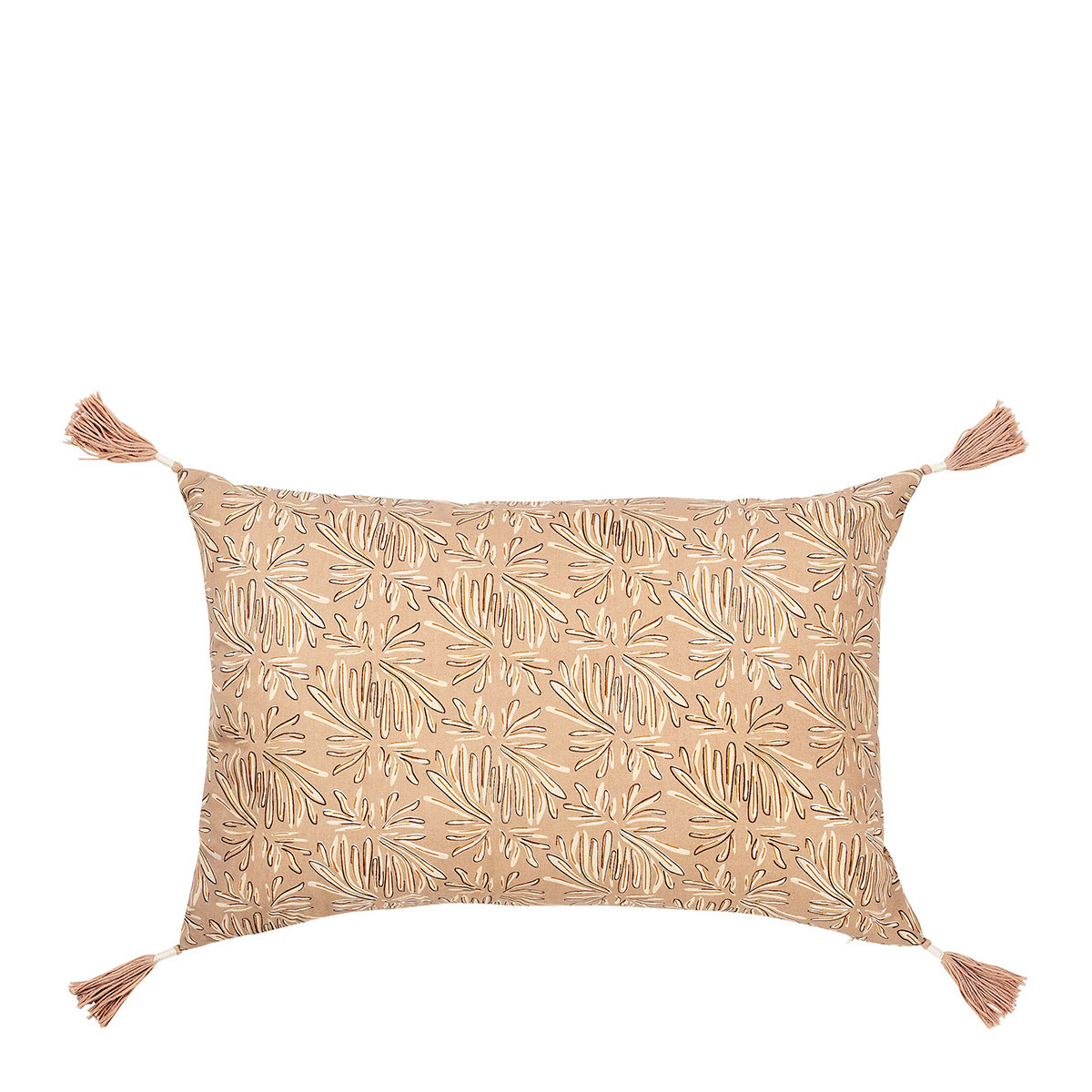 Solina cotton cushion cover BLANC D'IVOIRE Pink