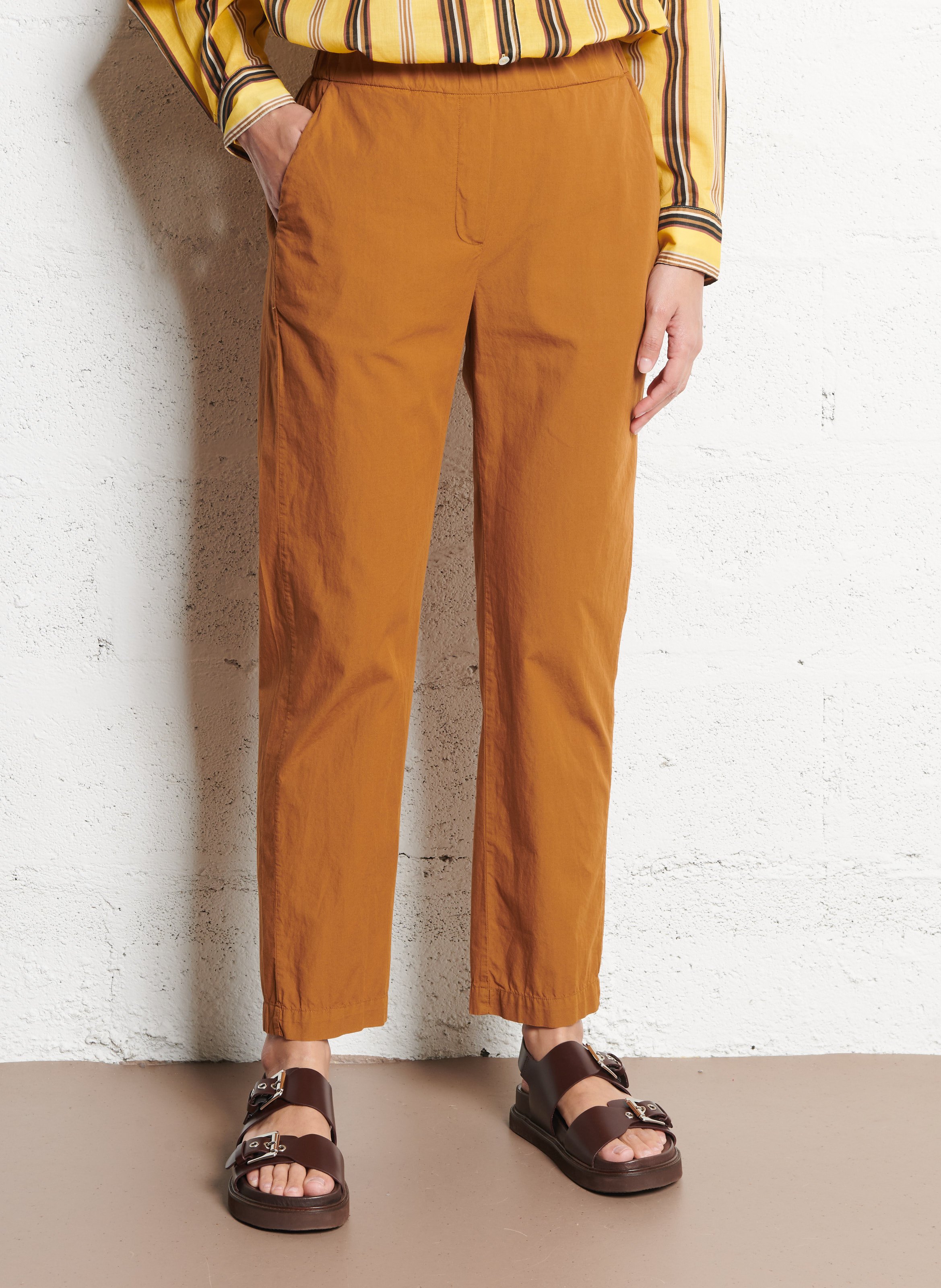 Slim-fit cotton cargo pants DIEGA Brown