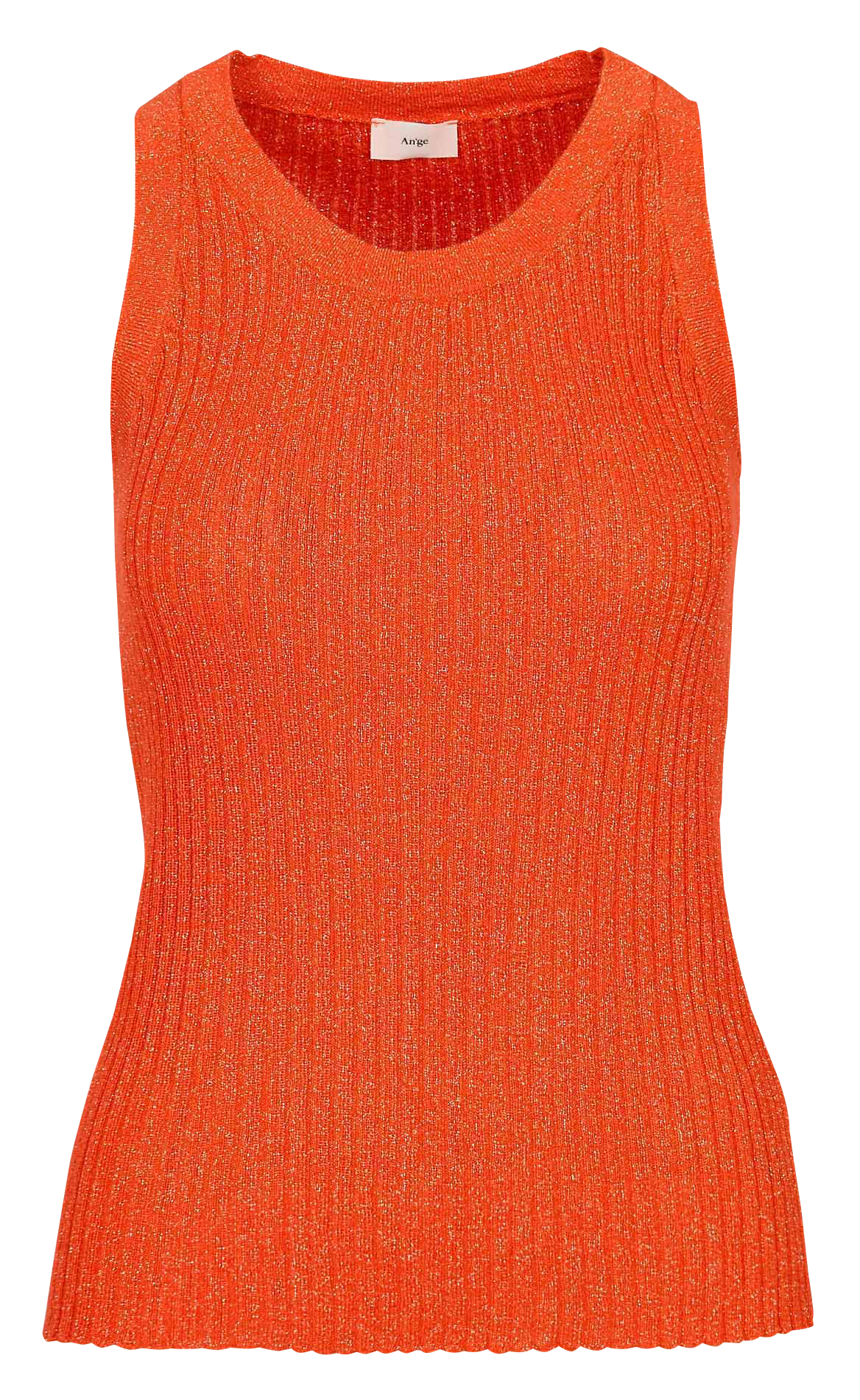 Ribbed Straight Tank Top AN'GE Orange