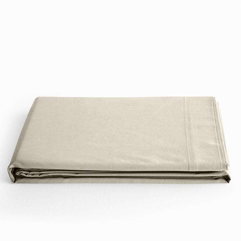 Flat sheet "premium" for single & double beds COTON PUR Beige