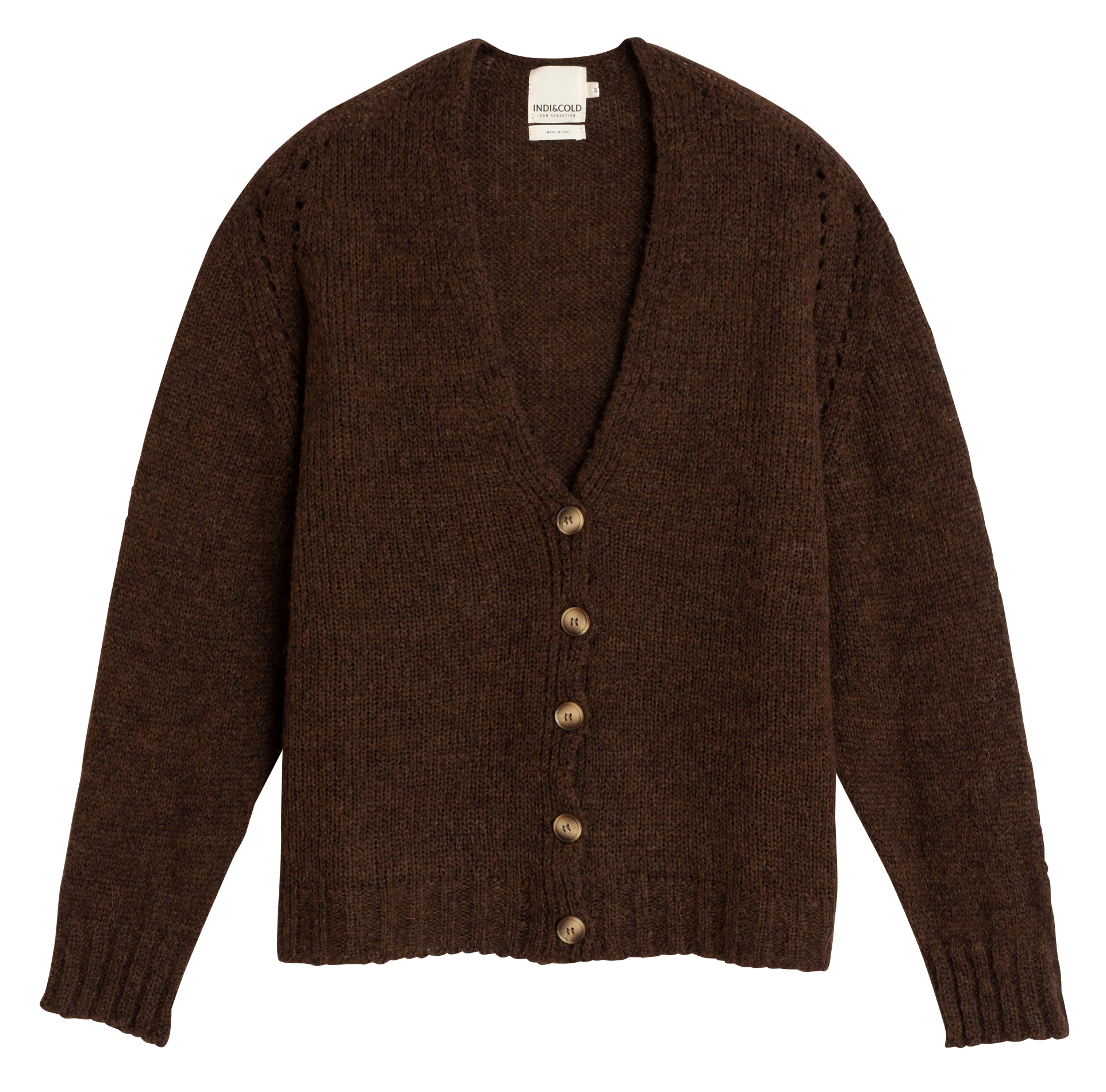 Strickjacke - Schalkragen INDI & COLD Braun