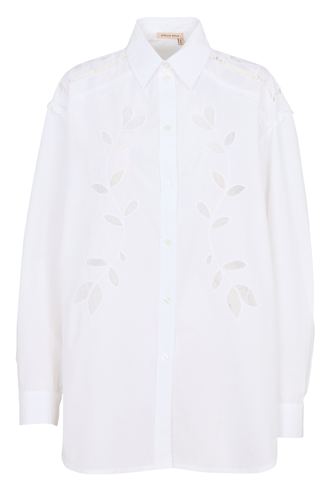 Bio-Baumwollbluse mit klassischem Kragen STELLA NOVA Weiss