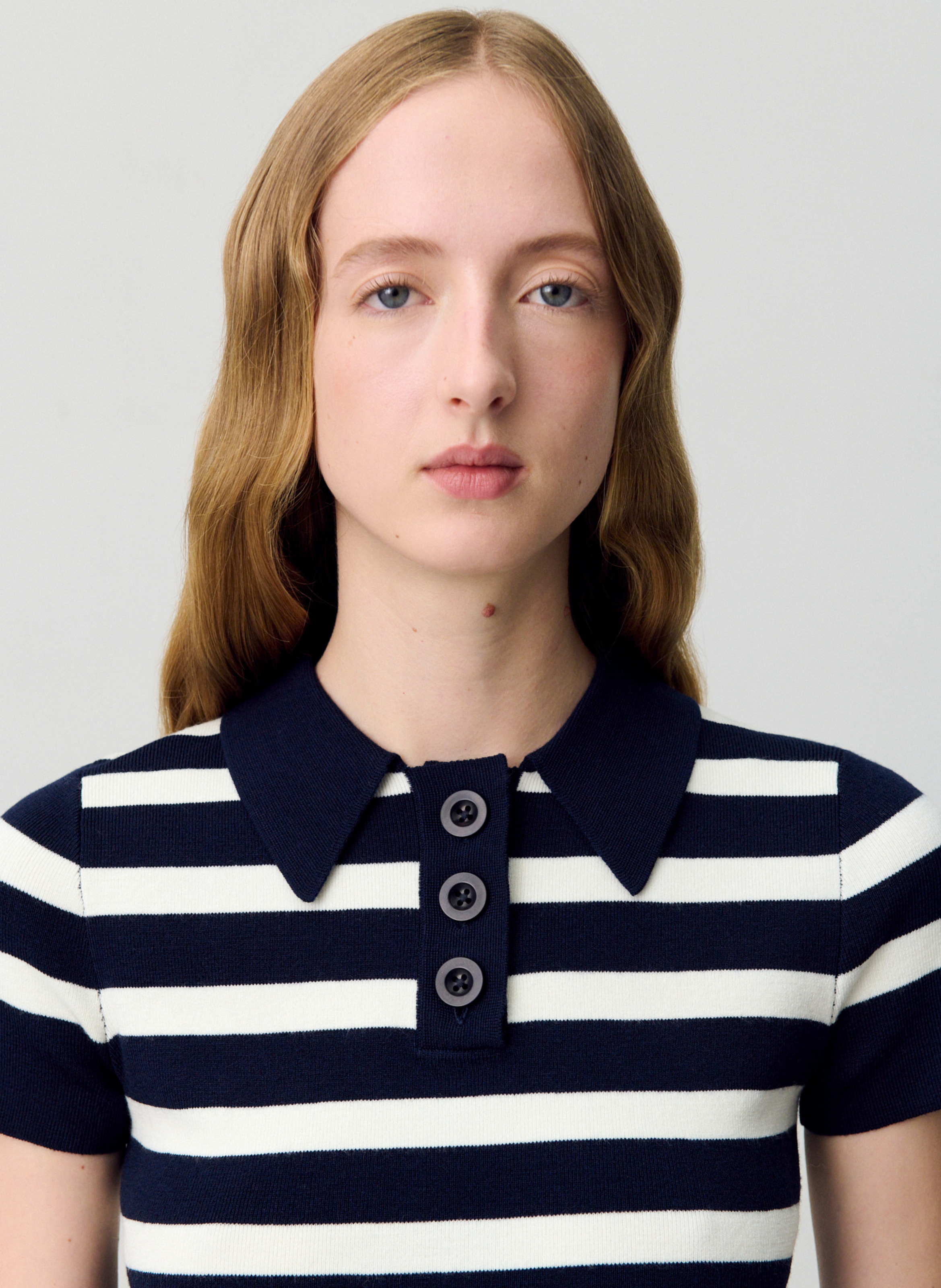 Striped shirt collar t-shirt CLAUDIE PIERLOT Multicolored
