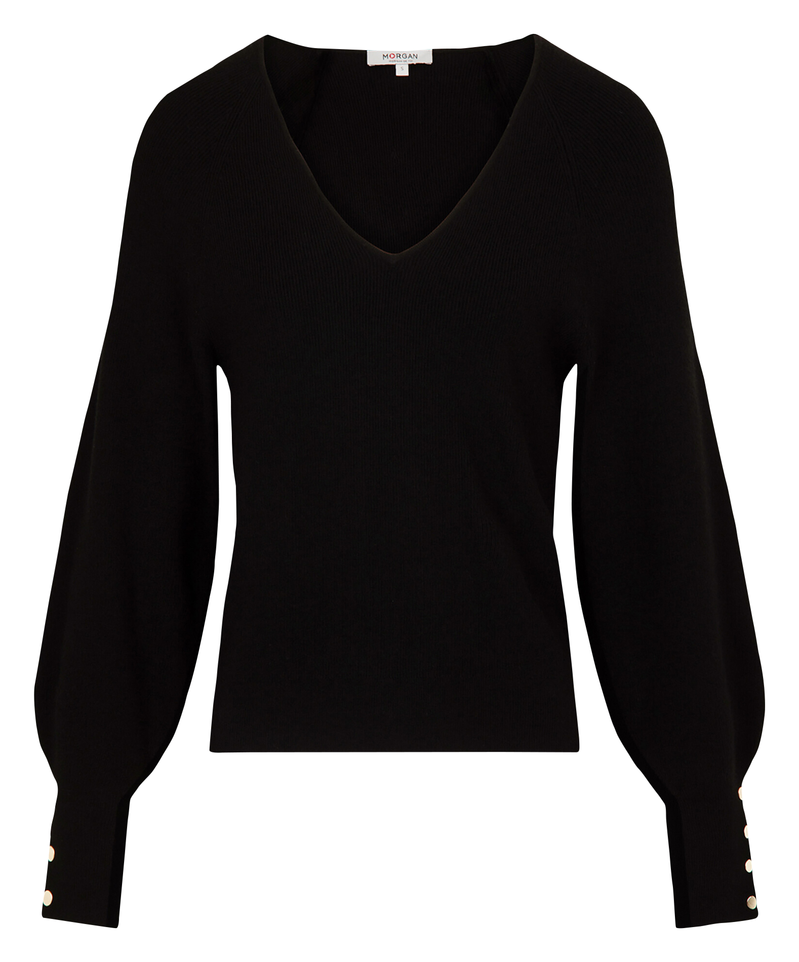 Pull droit en fine maille MORGAN Noir