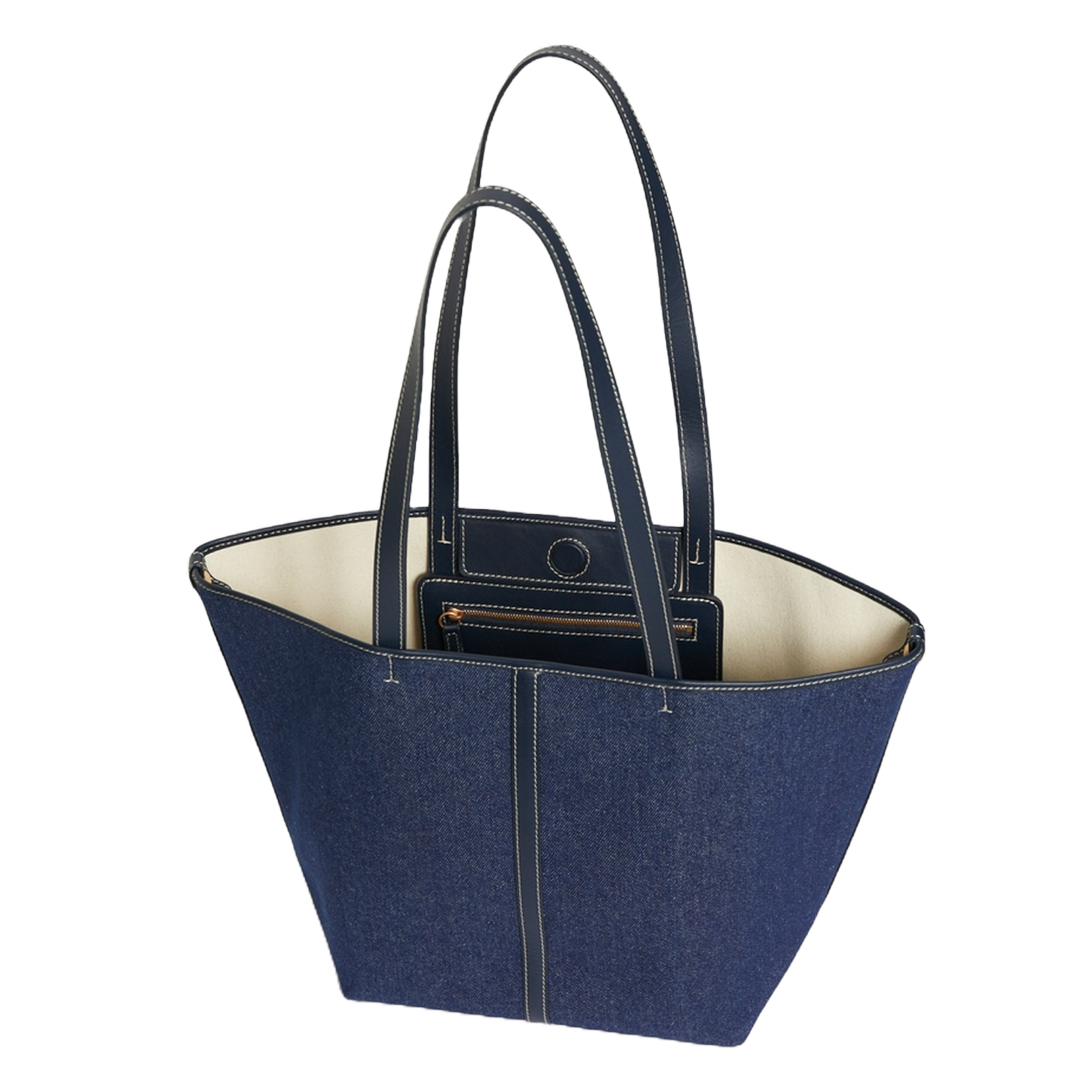 Cotton denim tote bag VANESSA BRUNO Blue