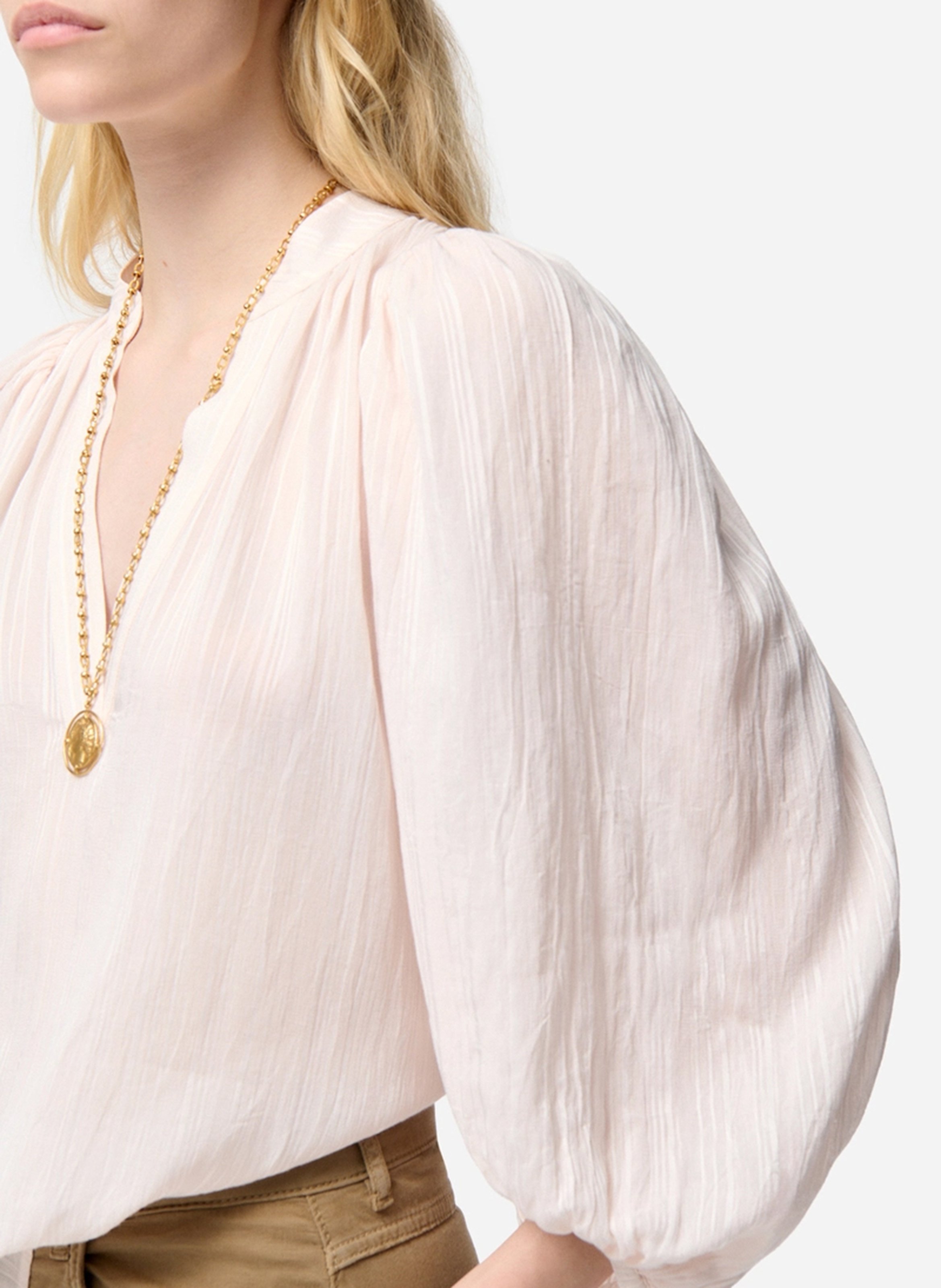 Oversized cotton blend blouse VANESSA BRUNO Pink