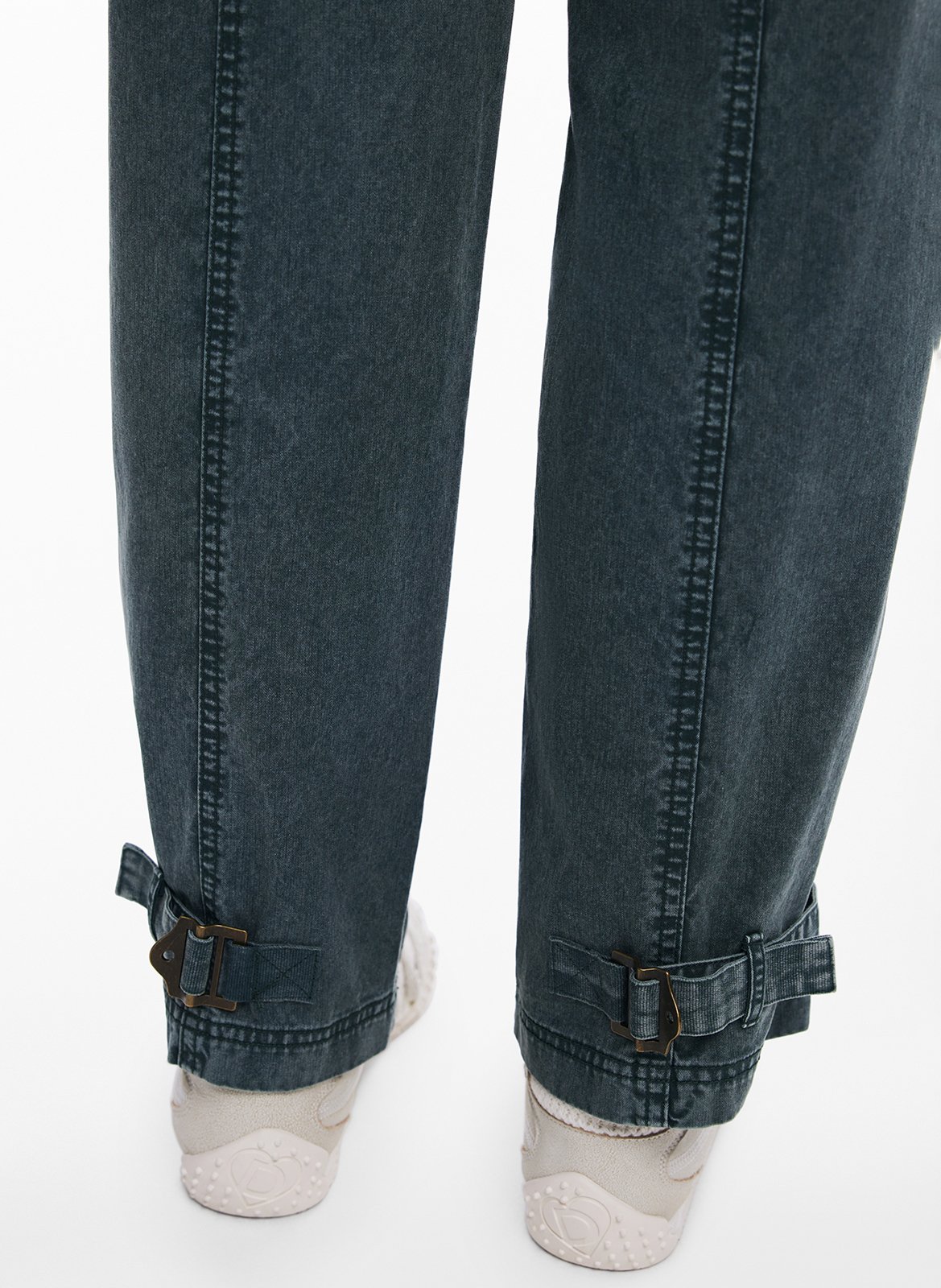 Straight leg jeans with seam details DESIGUAL Green