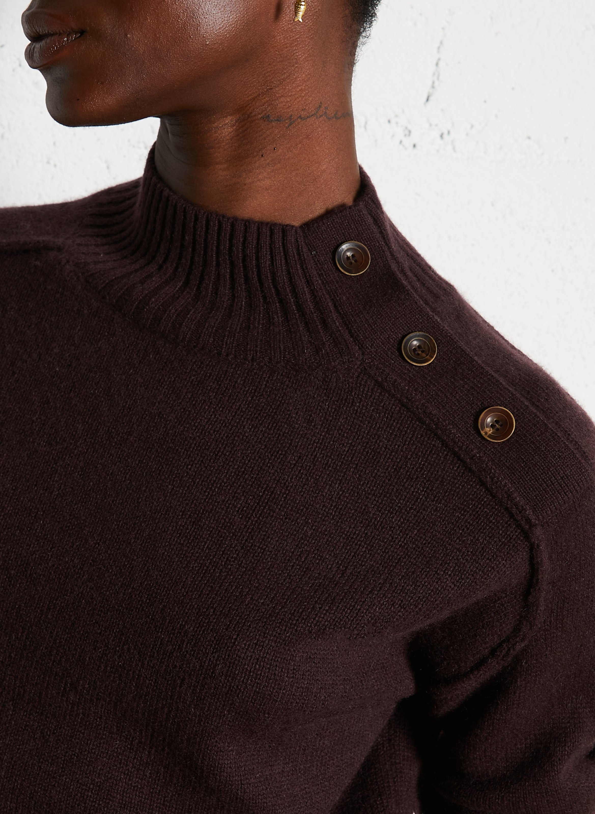 Cashmere high-neck sweater MAISON 123 Purple