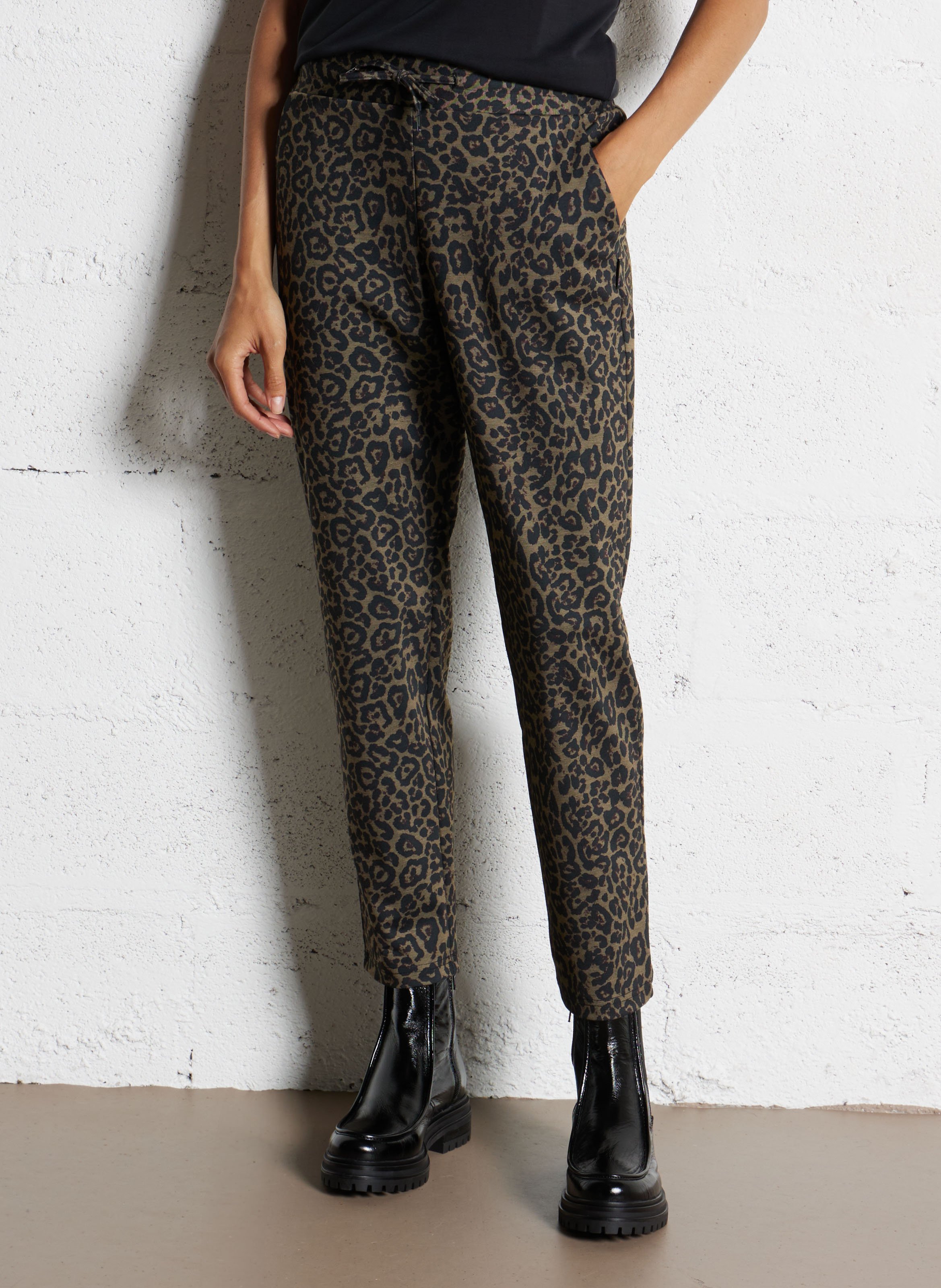 Pantalon droit imprimé  LE TEMPS DES CERISES Marron