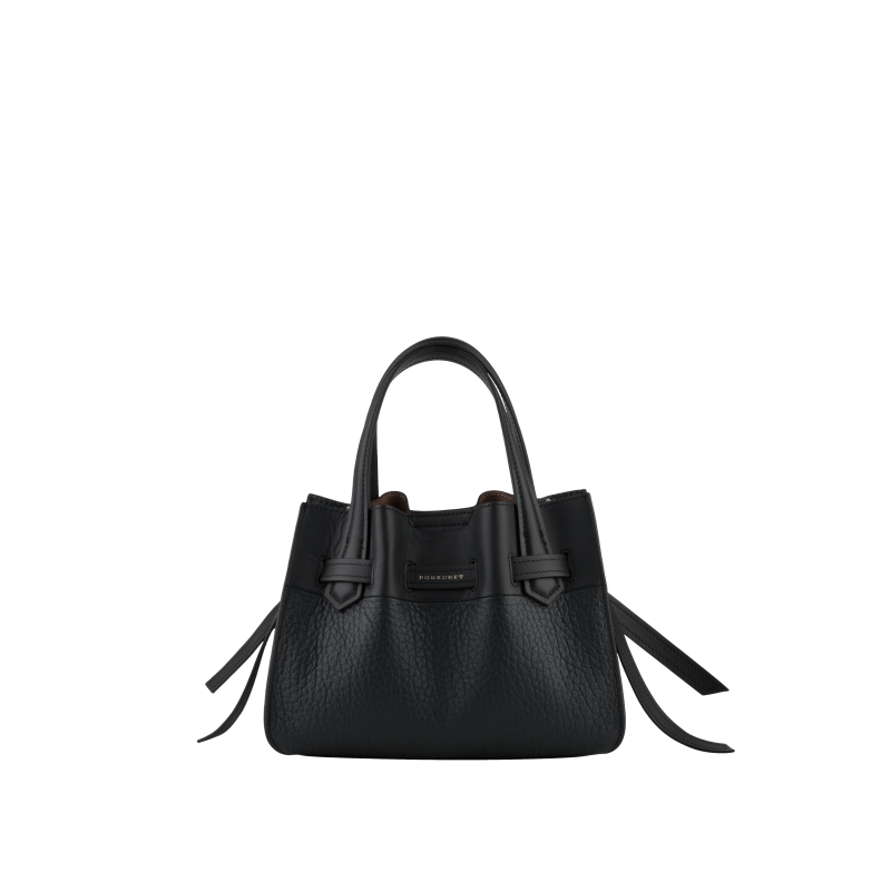 Handbag - cowhide leather POURCHET Black