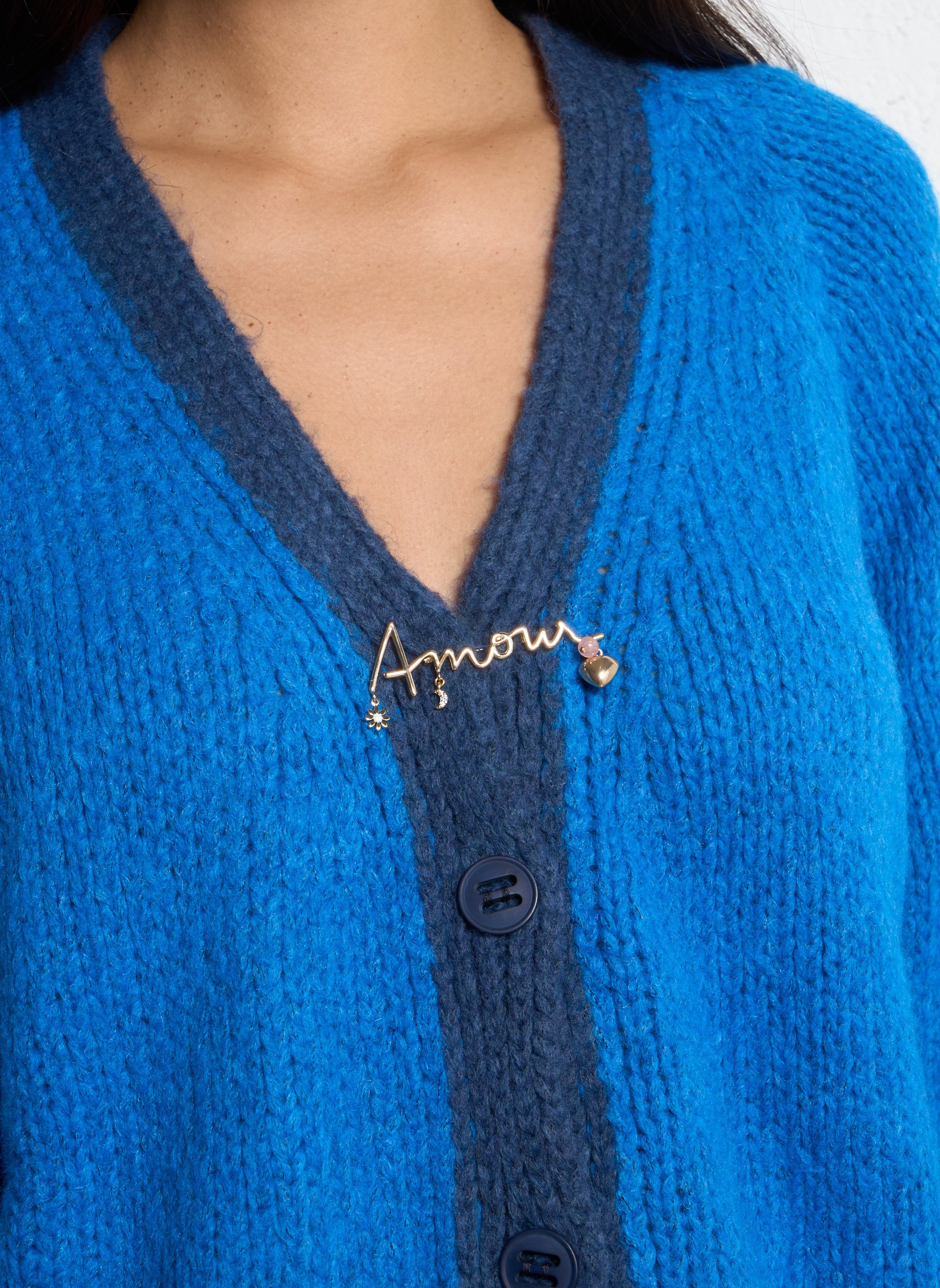 Mixed brass brooch DES PETITS HAUTS Golden