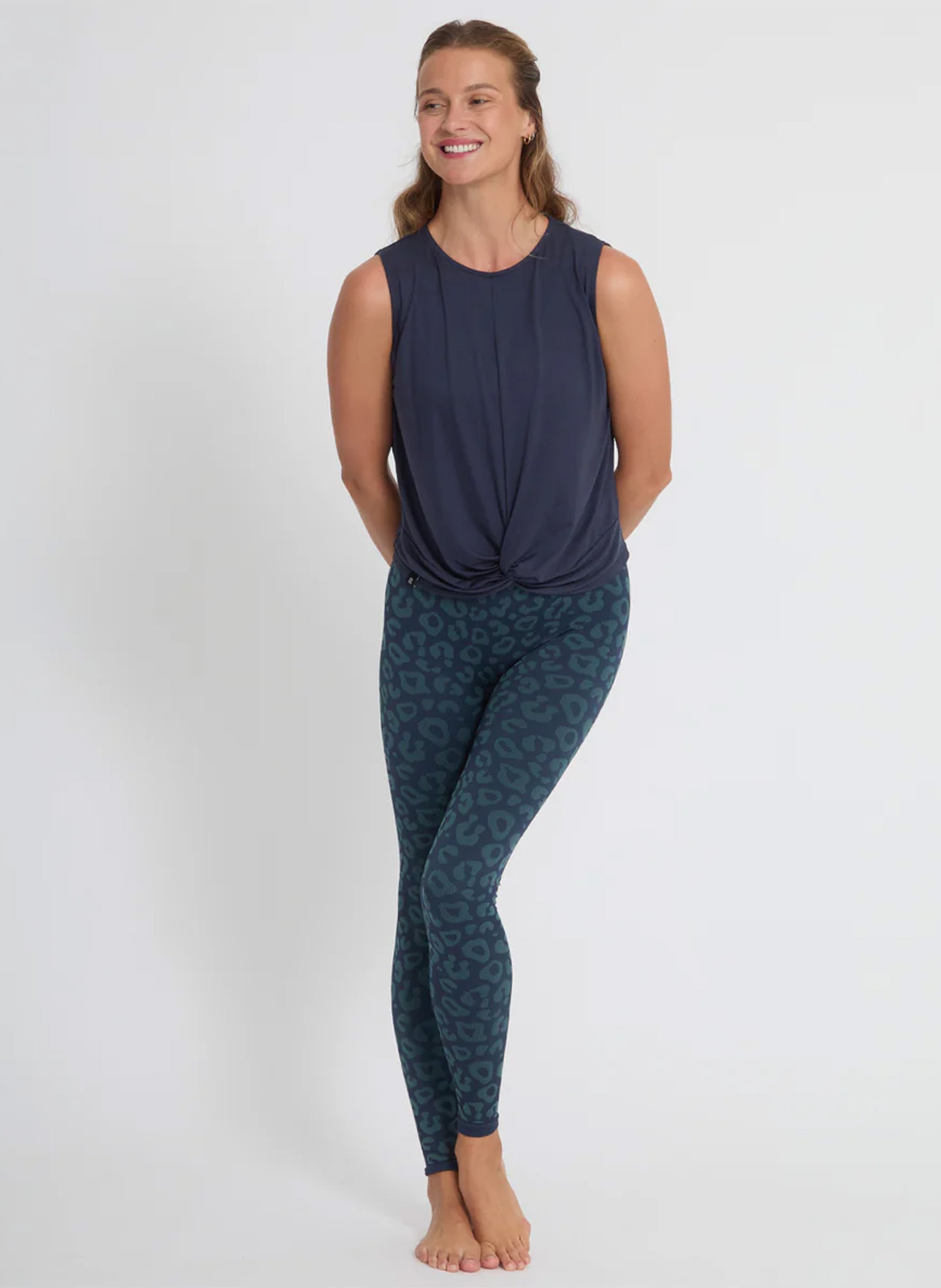 Débardeur de yoga droit en maille fine YOGA SEARCHER Bleu