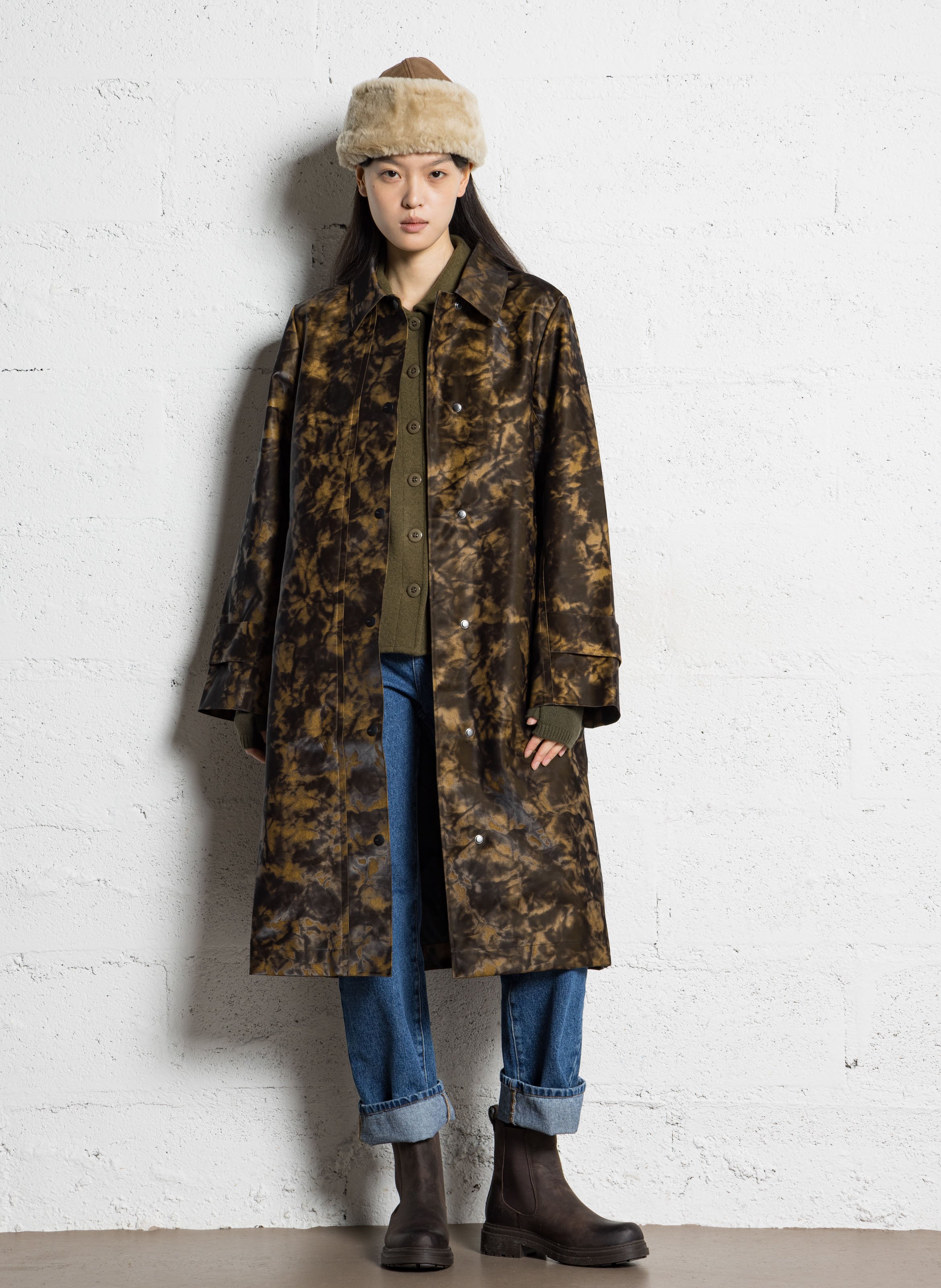 Imperméable à col classique à capuche RAINS Multicolore