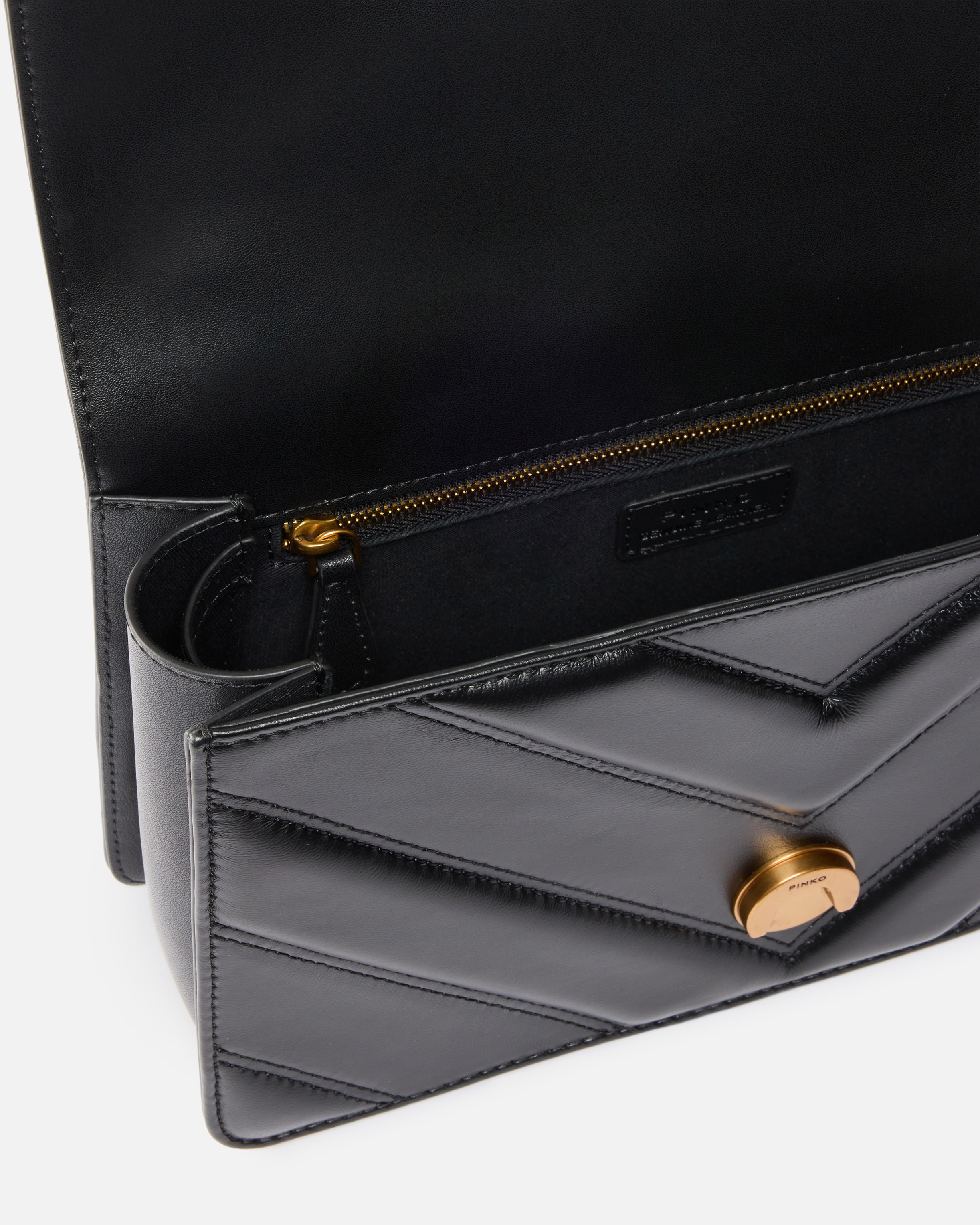 Medium Love Bag One Light handbag in Chevron Nappa leather PINKO Black