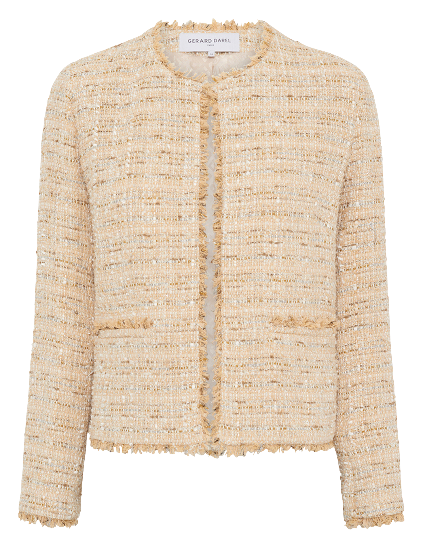 Chaqueta corta de mangas largas en tweed GERARD DAREL Beige