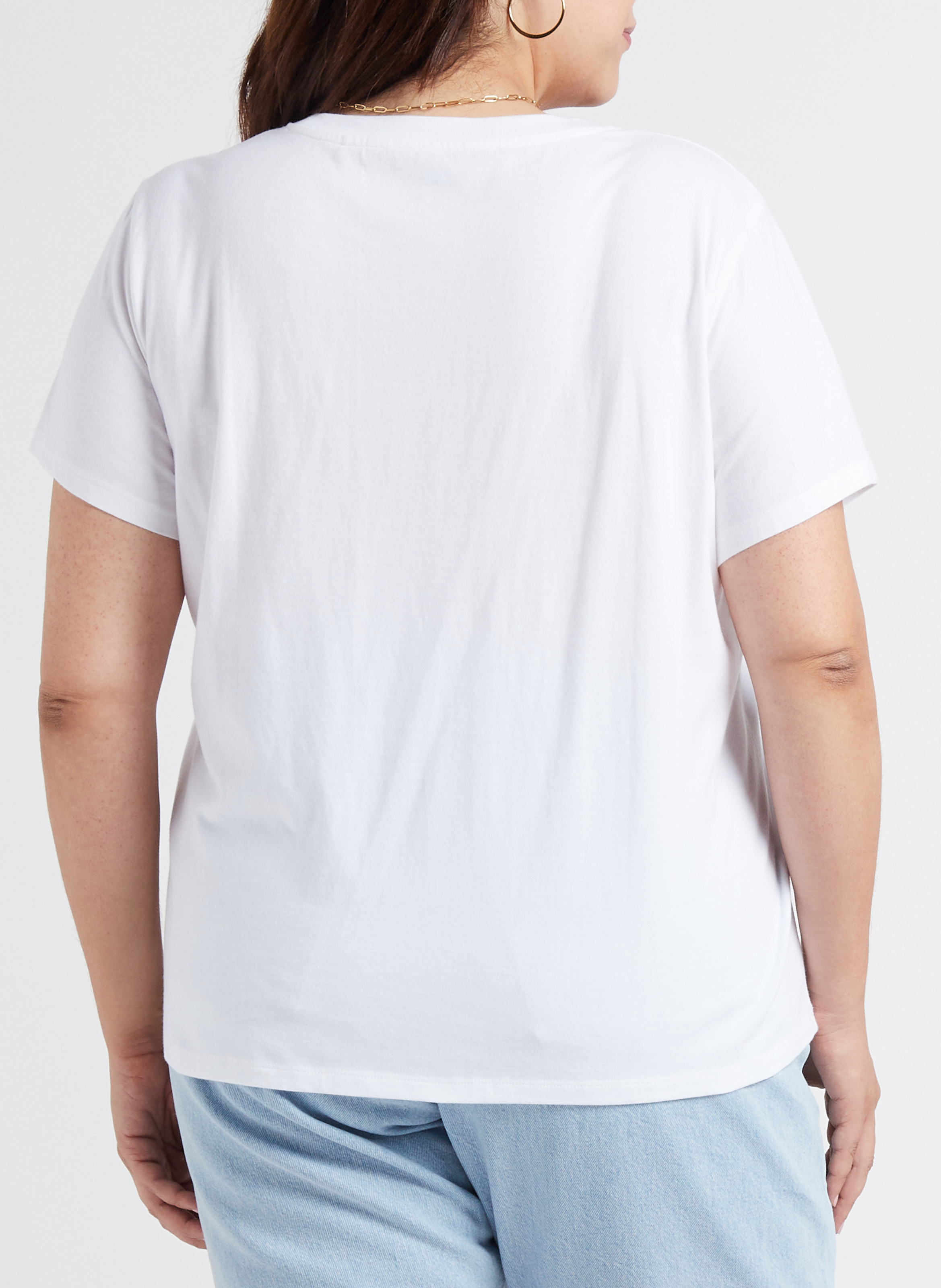 Katoenen T-shirt met ronde hals en zeefdruk LEVI'S Wit