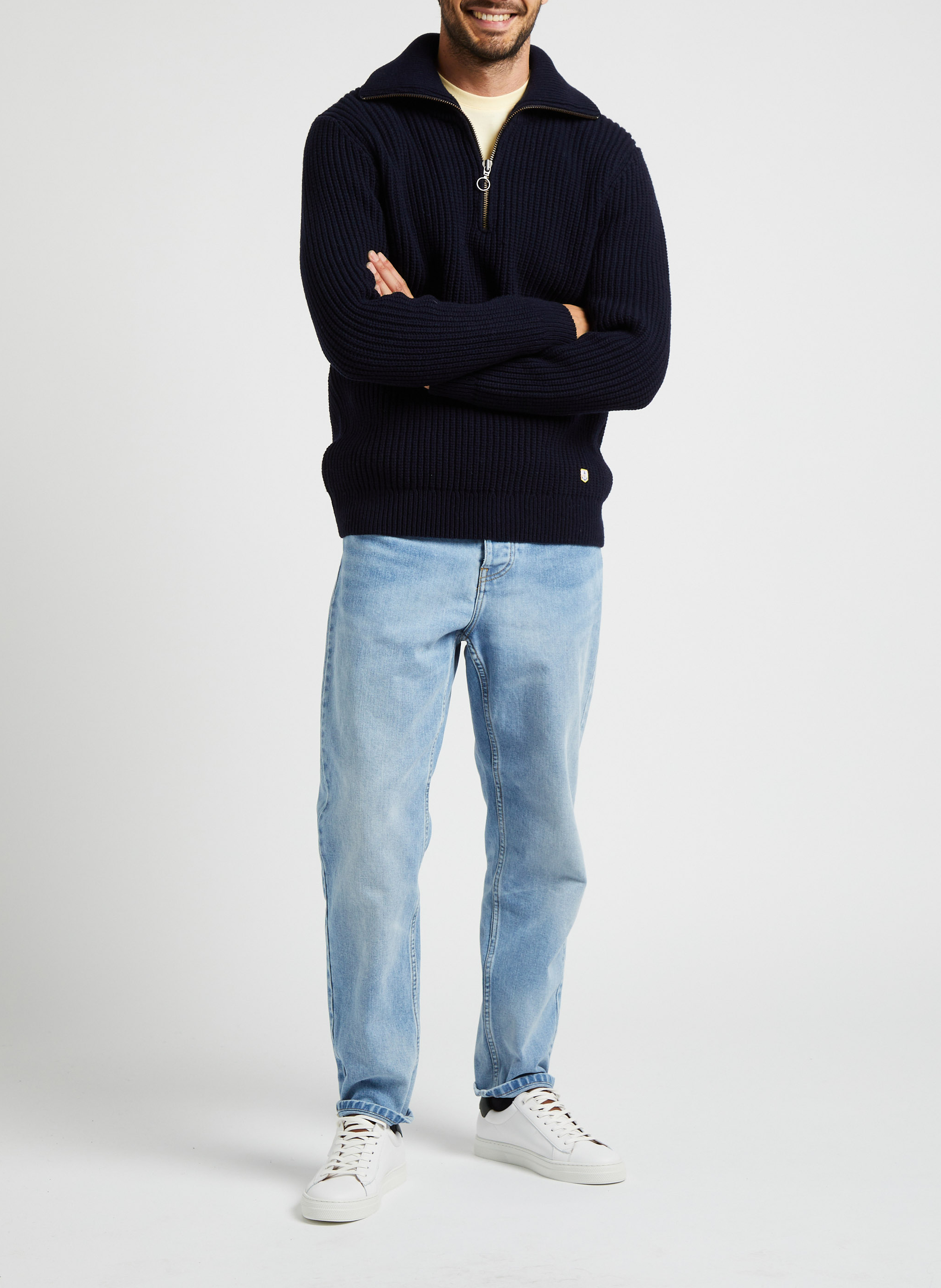 Pull col camionneur en laine mélangée ARMOR LUX Bleu