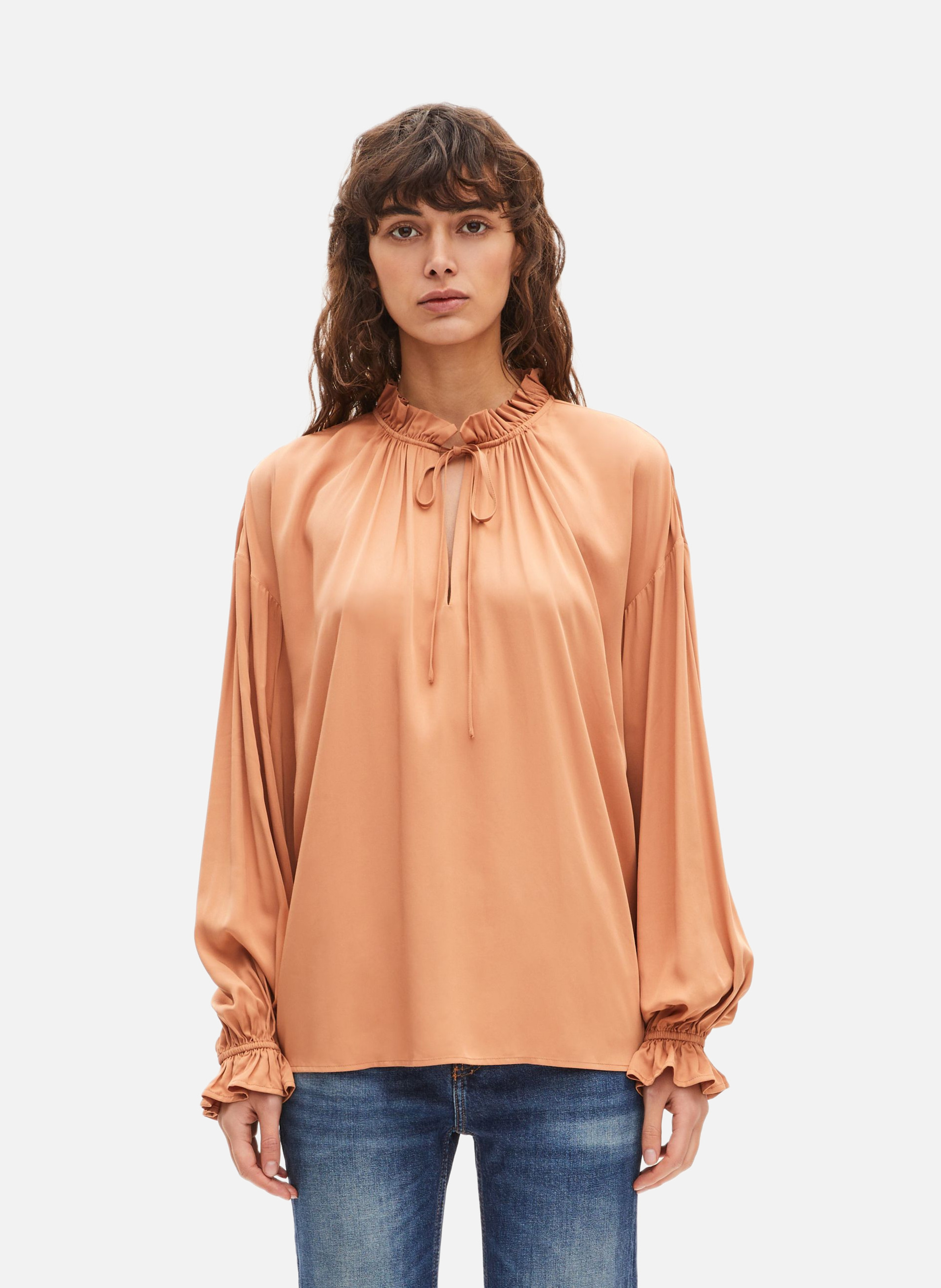 Blouse with ruffles THE KOOPLES Brown