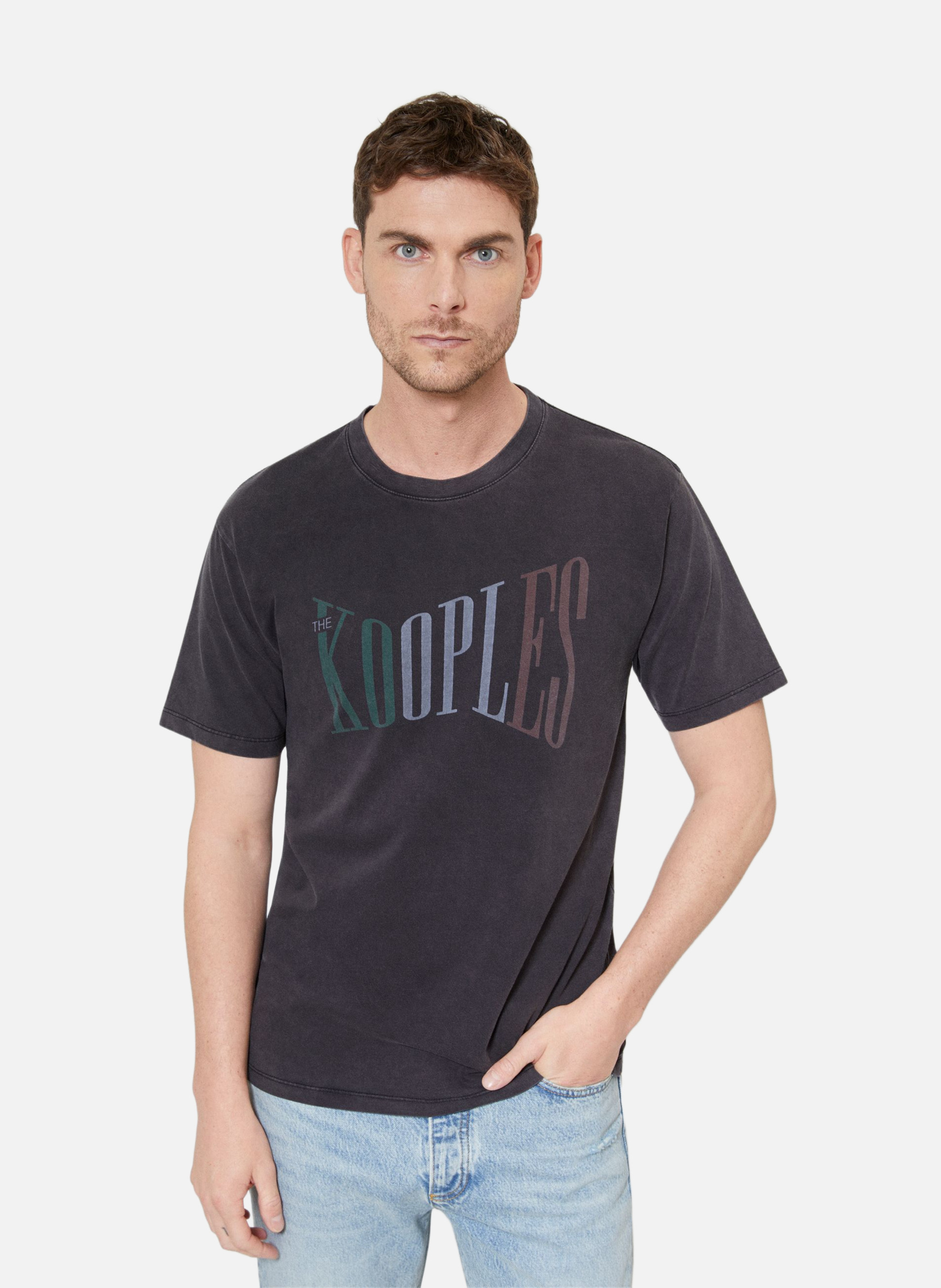 T-shirt with faded screen printing by The Kooples THE KOOPLES Black