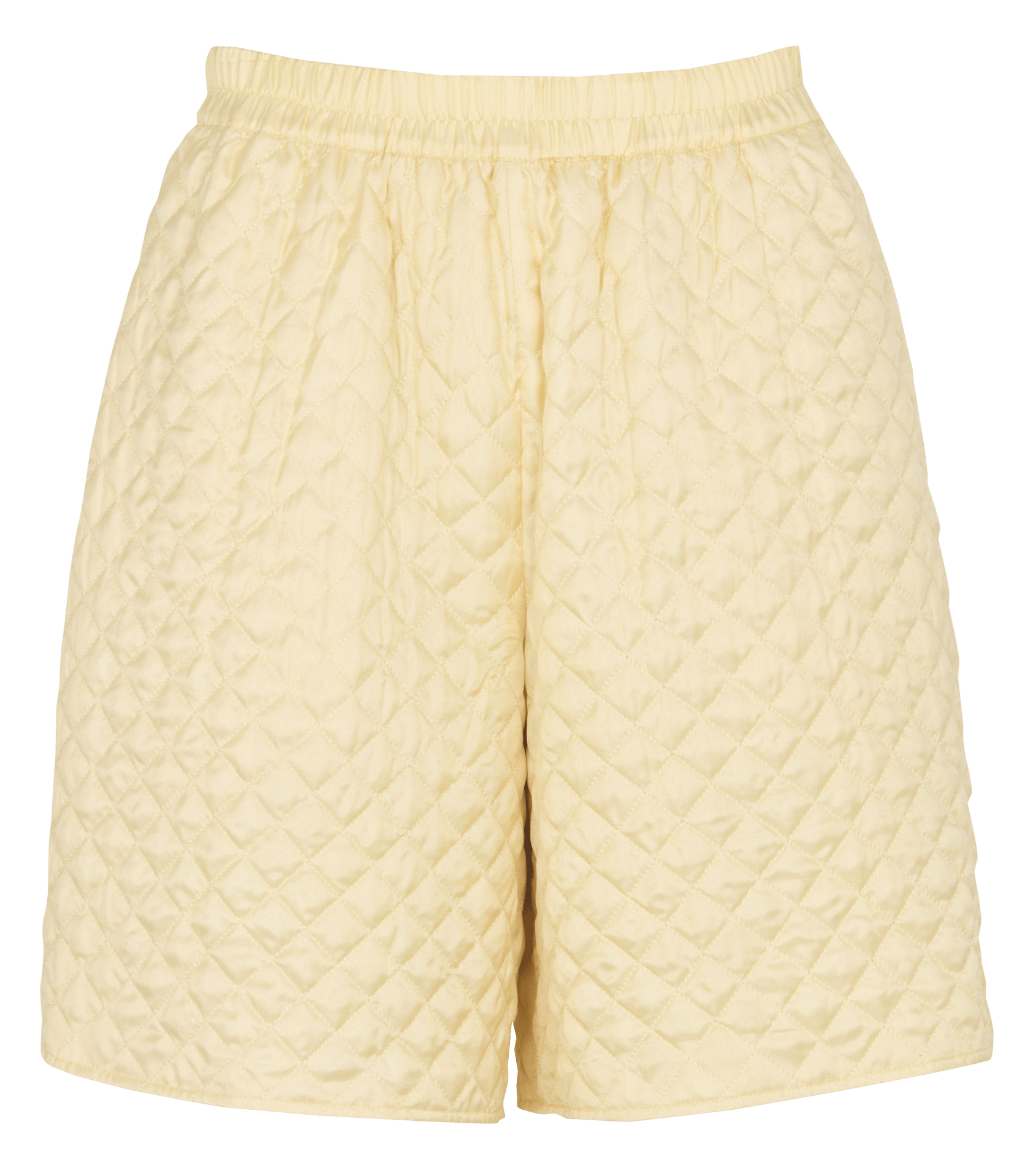 Short taille haute matelassé en soie STELLA NOVA Jaune