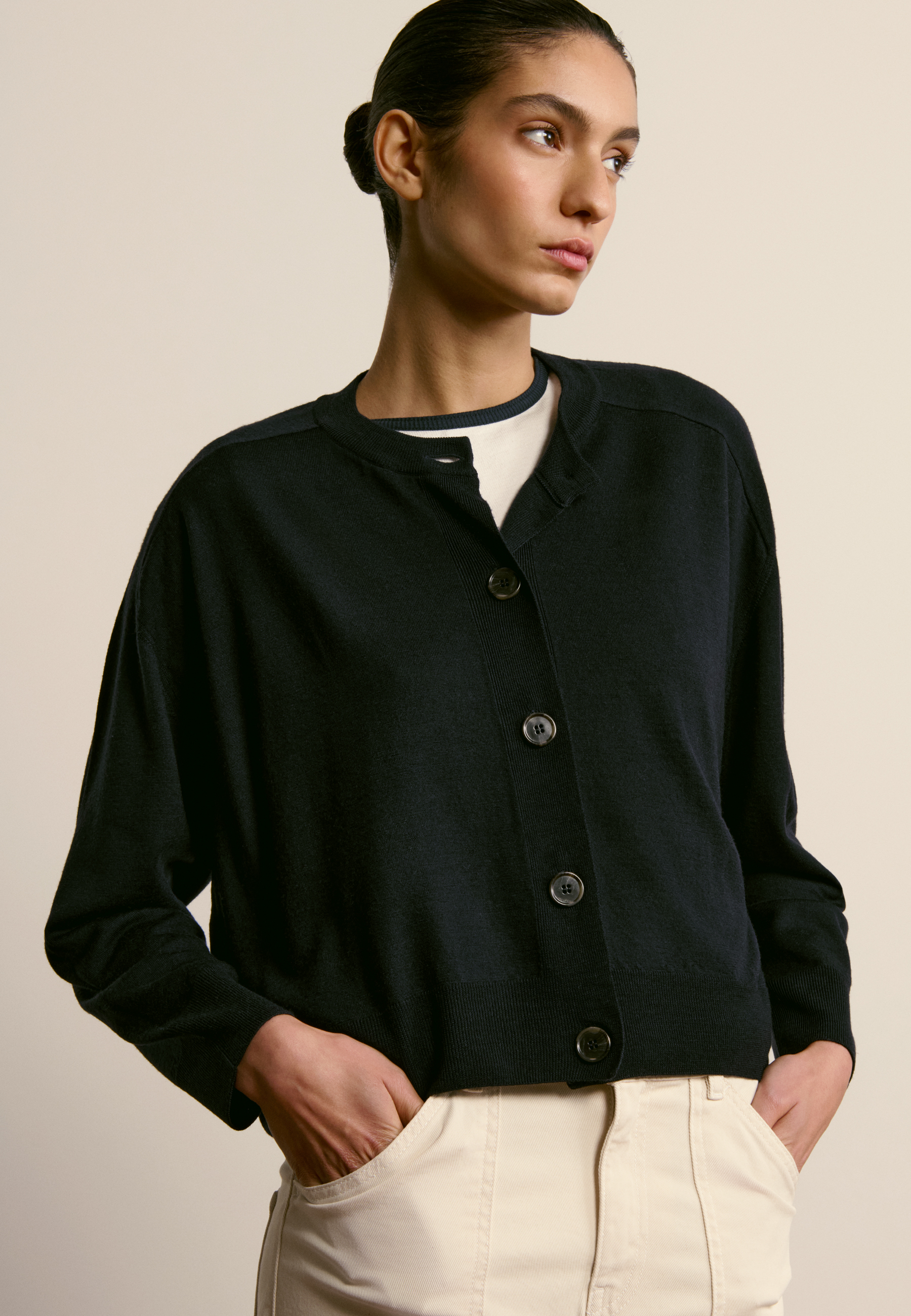 Merino wool cardigan MAISON MONTAGUT