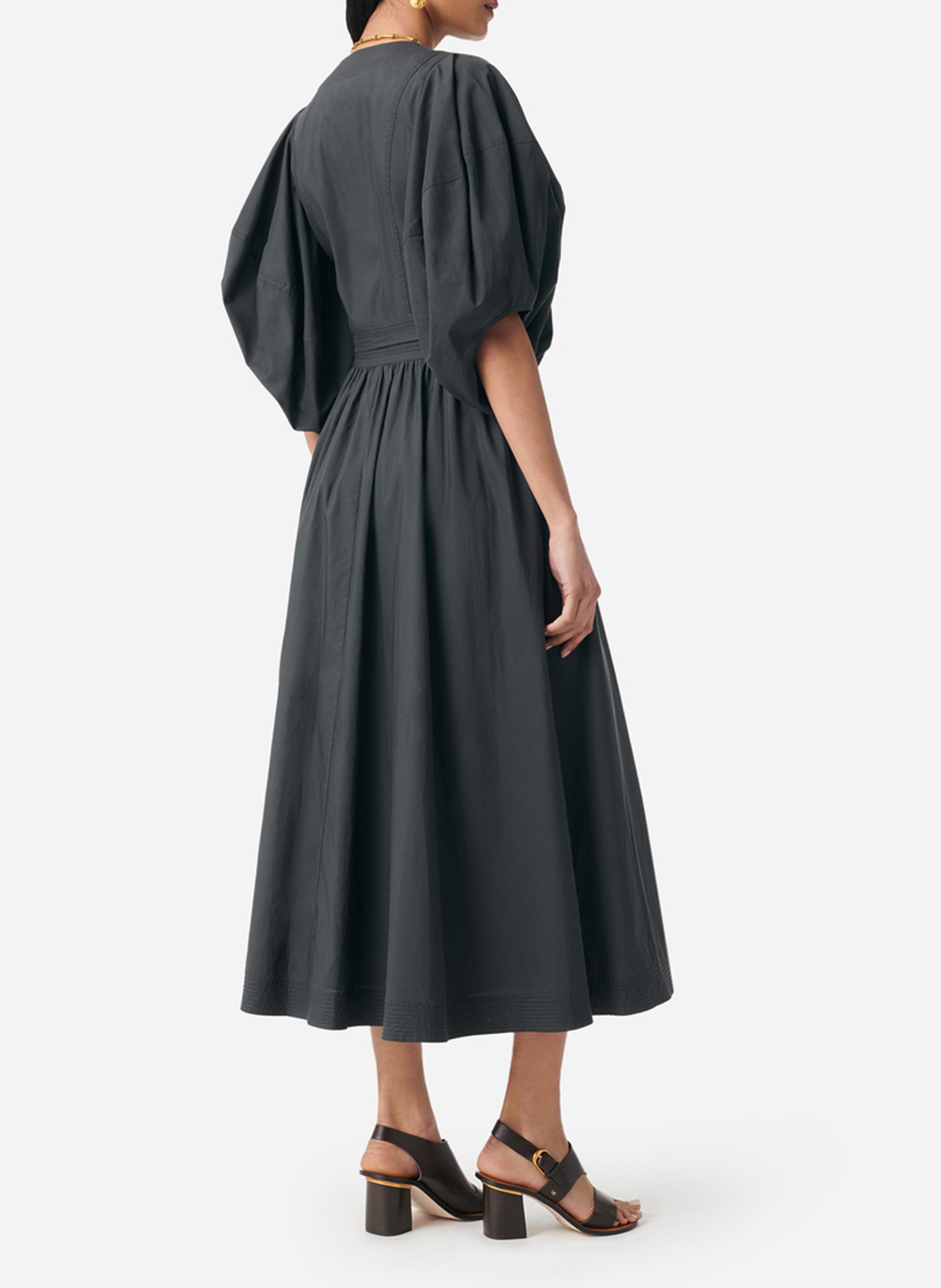 Lange jurk met V-hals VANESSA BRUNO Grijs