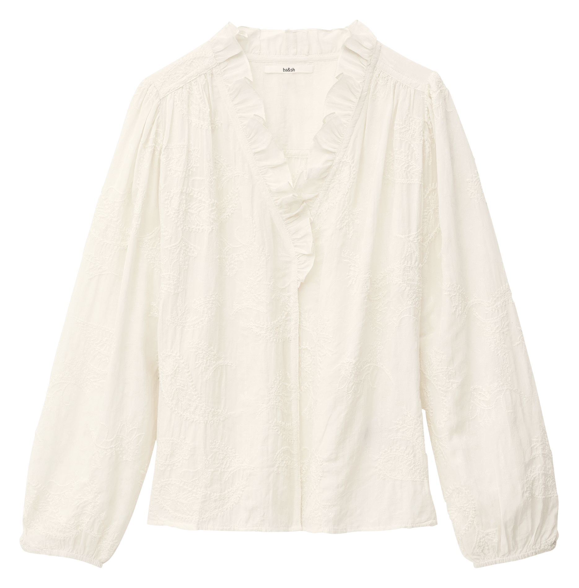 Geborduurde blouse met V-hals BA&SH Beige