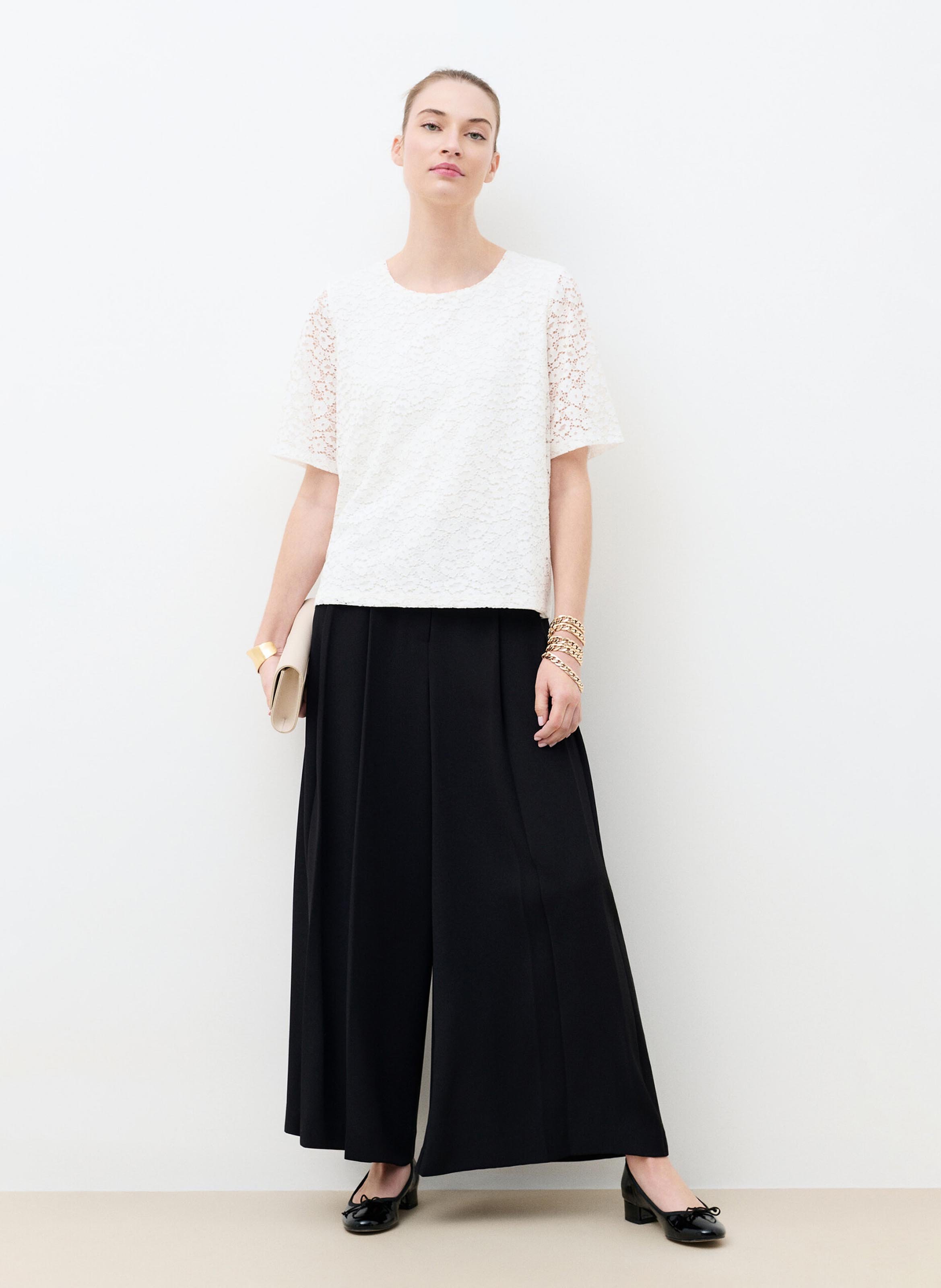 Camiseta de cuello redondo con manga 7/8 CAROLL Beige