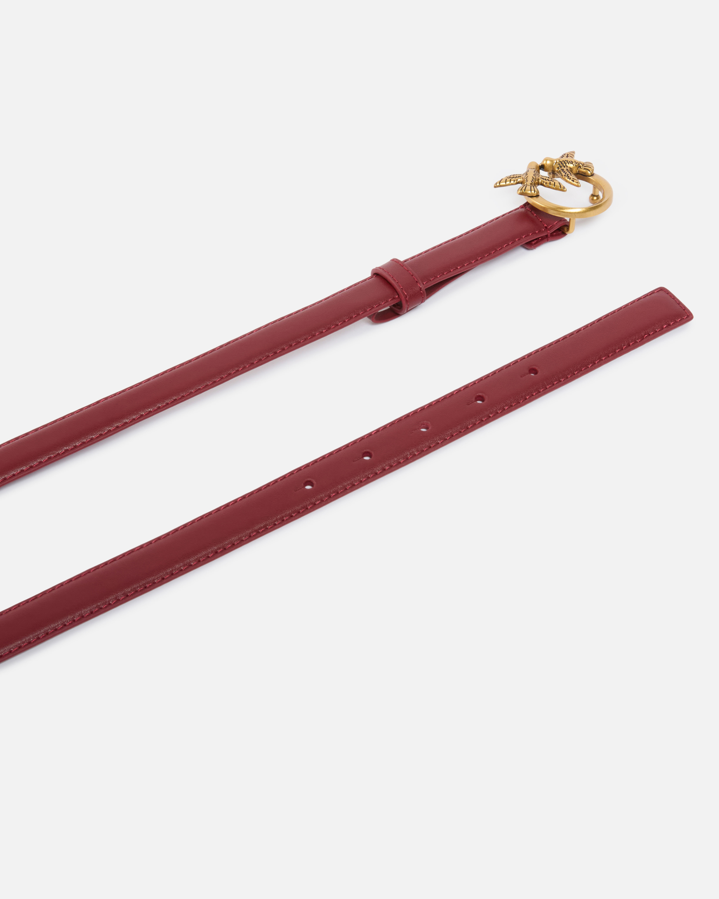 Fine ceinture love birds en cuir 2cm PINKO Rouge