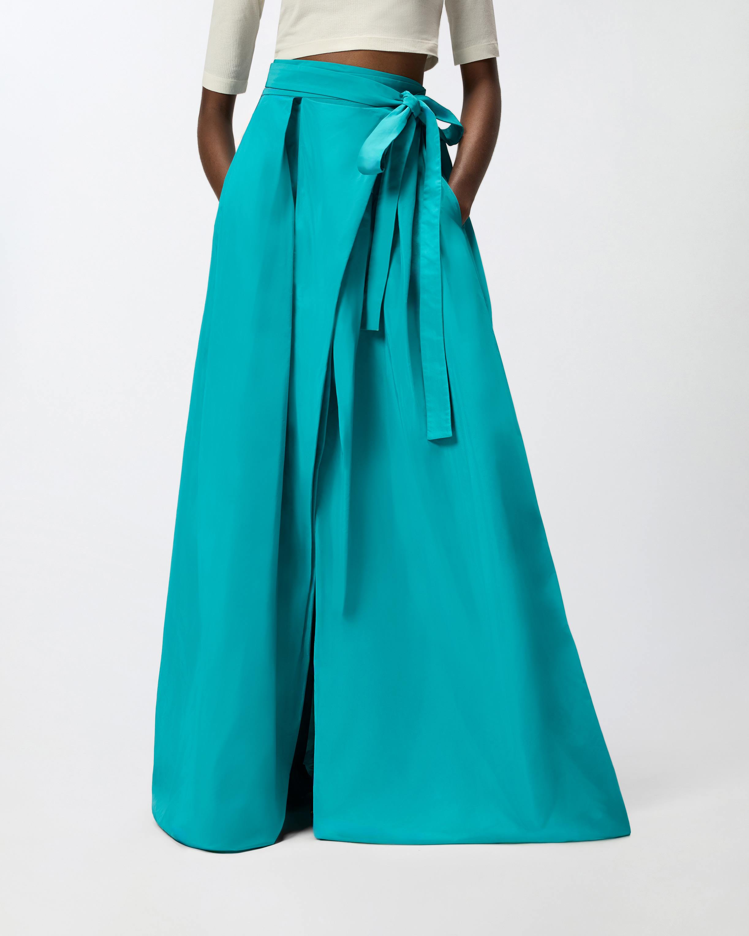 Jupe portefeuille longue avec nœud PINKO Vert