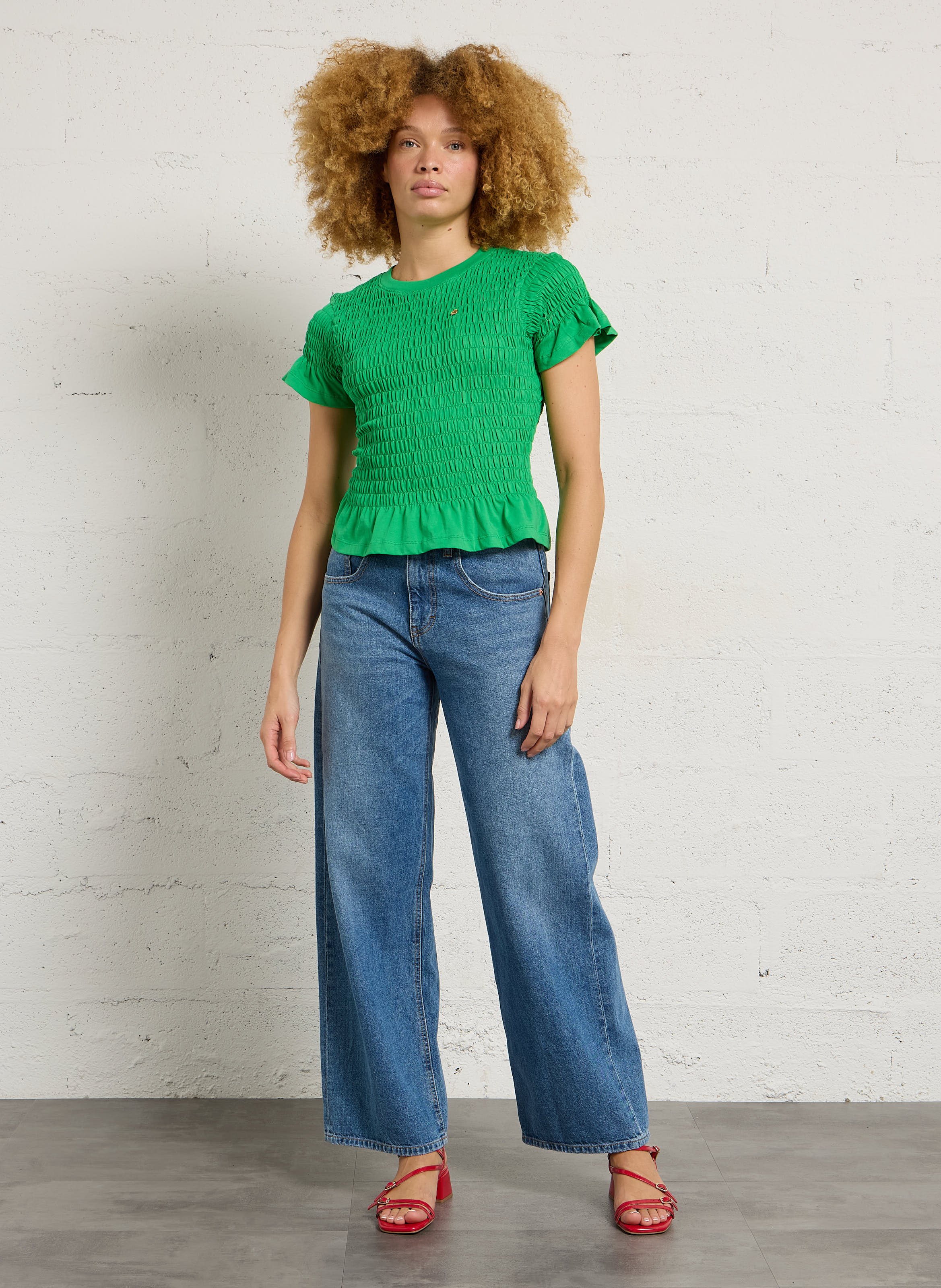 Alice heeled leather sandals BOCAGE Red