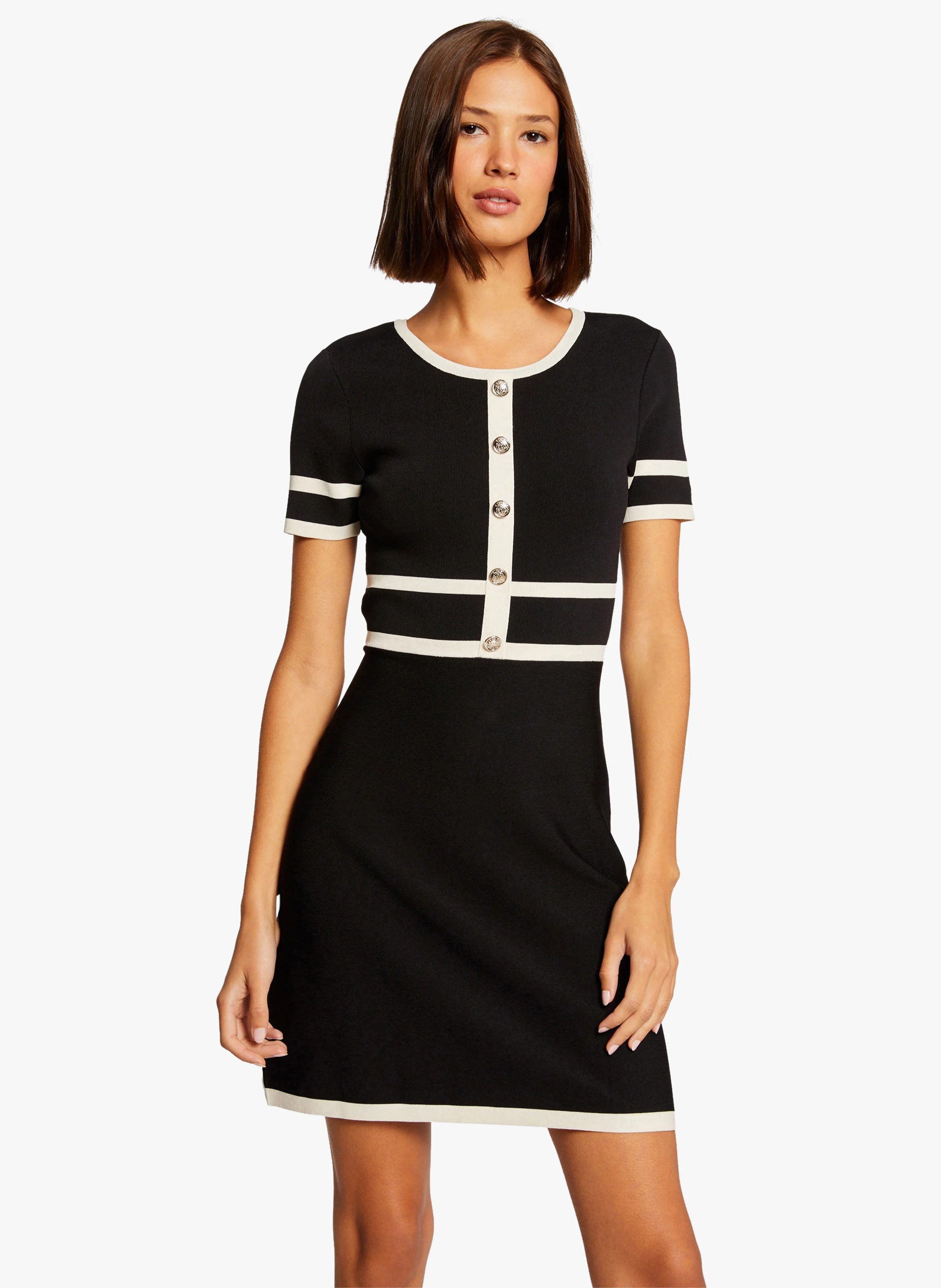 Robe pull à manches courtes MORGAN Noir