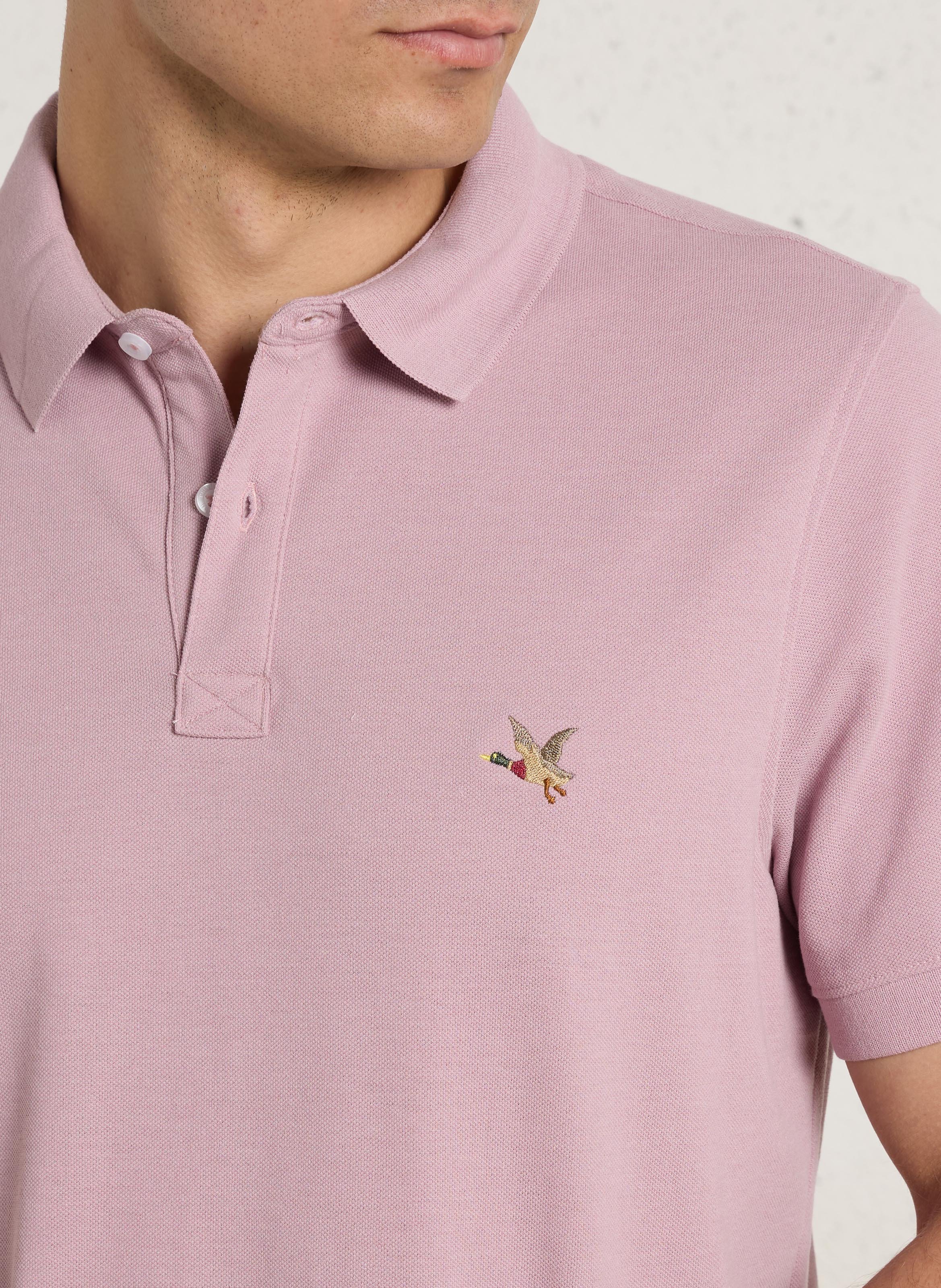 Short-sleeved organic cotton polo shirt CHEVIGNON Pink