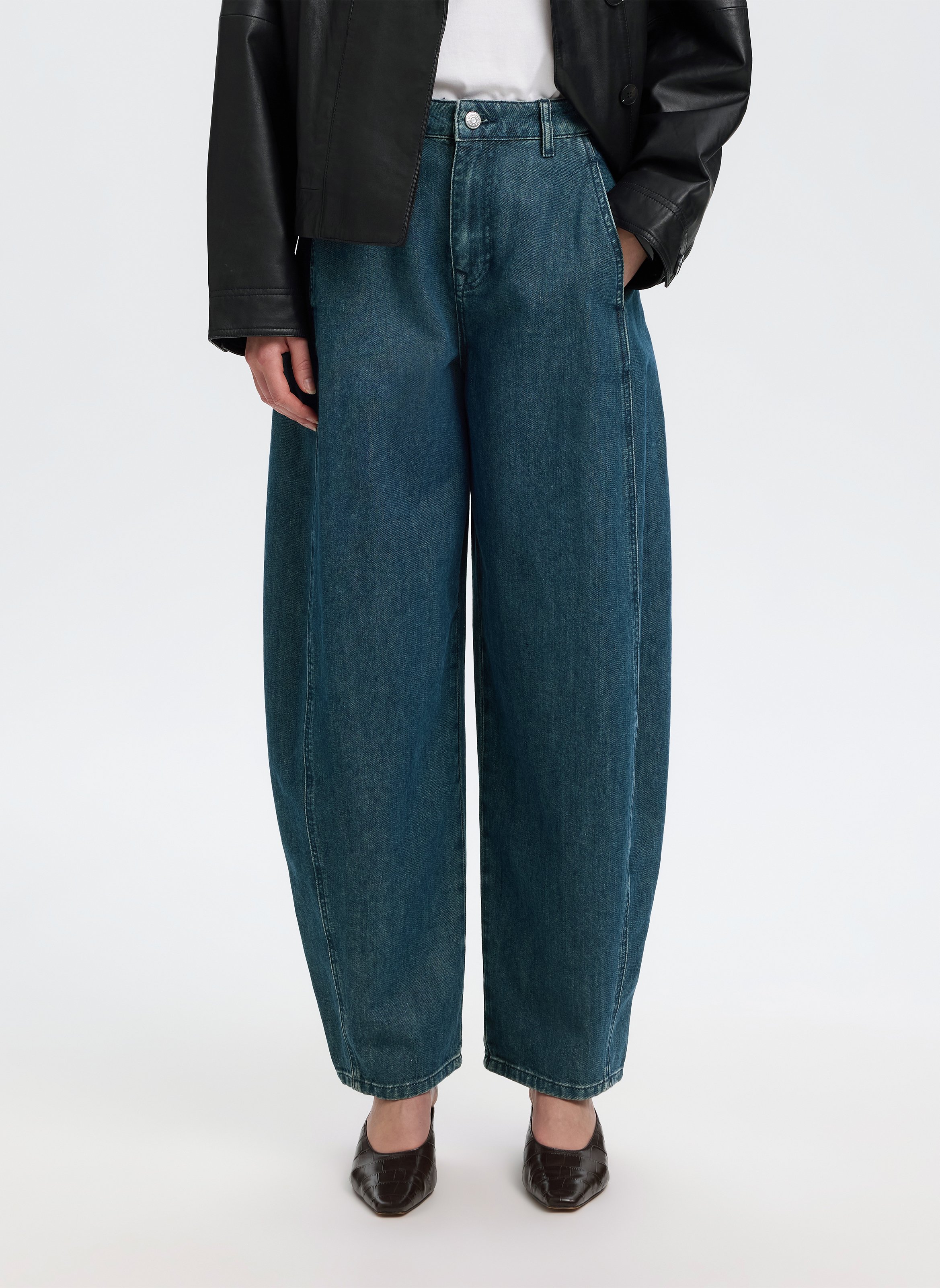 Jean barrel en coton bio mélangé SELECTED Bleu