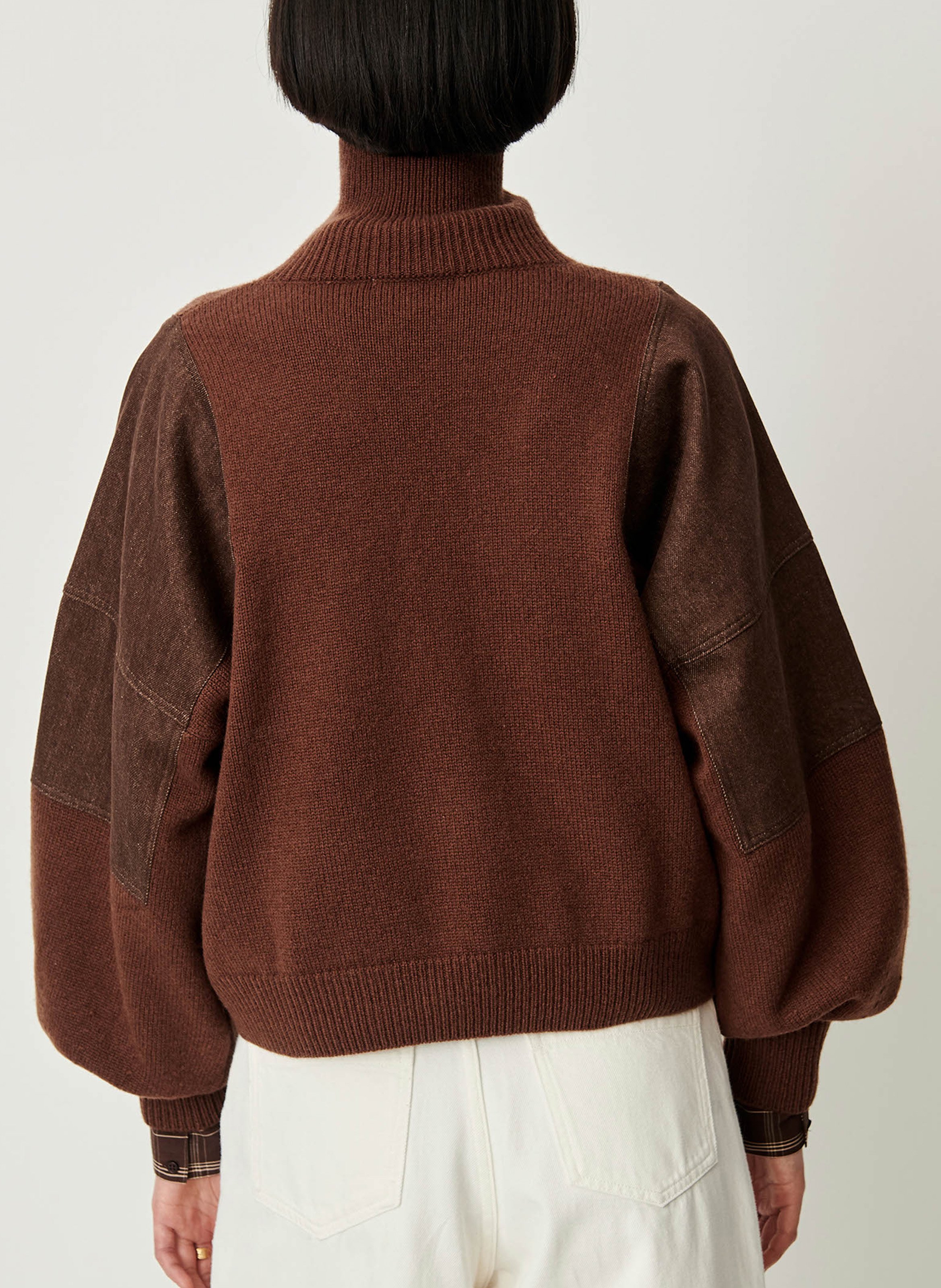 Oversize high-neck wool sweater SESSUN Brown