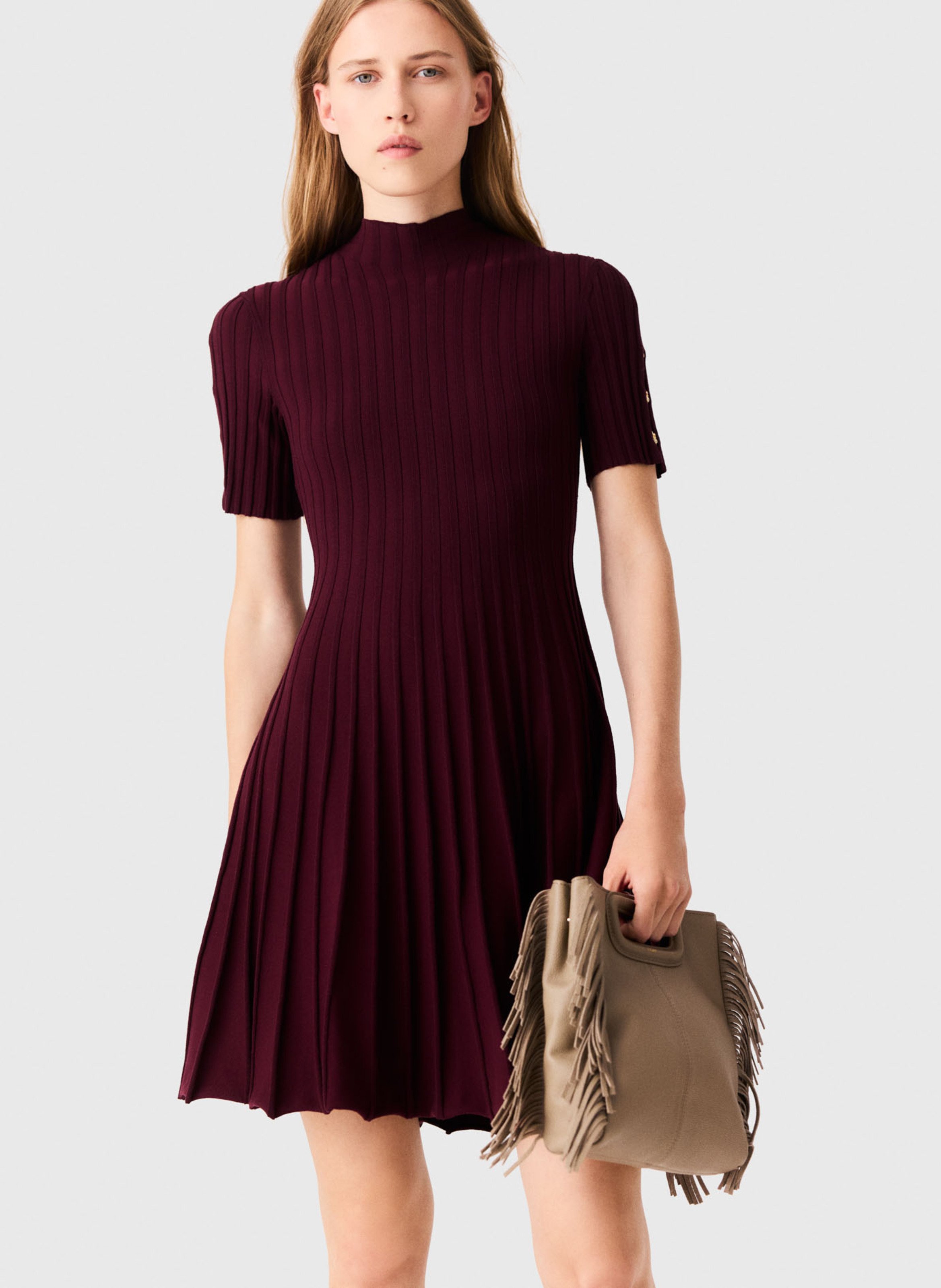 Short knit dress MAJE Red