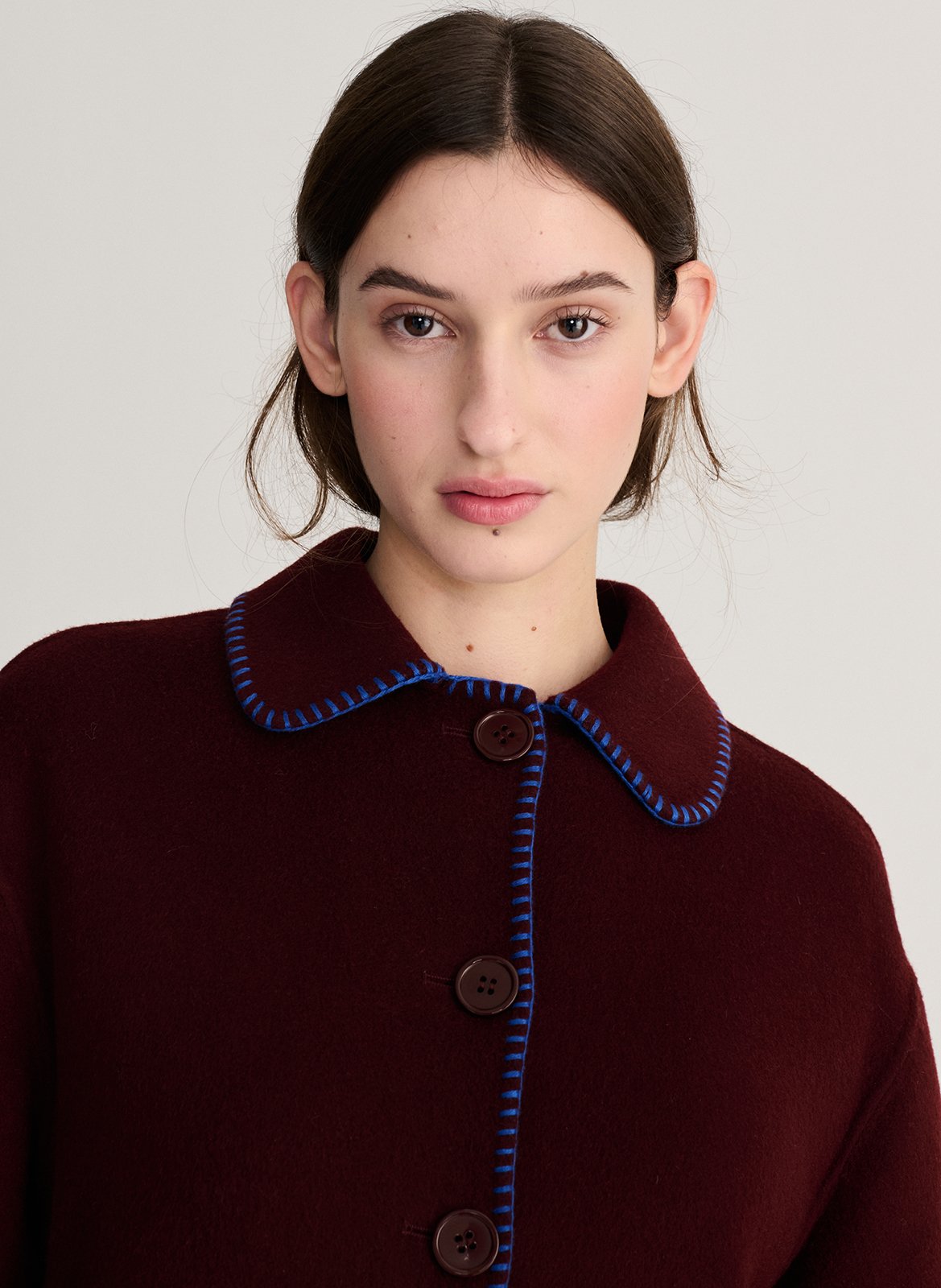 Veste droite en laine mélangée BOBO CHOSES Rot