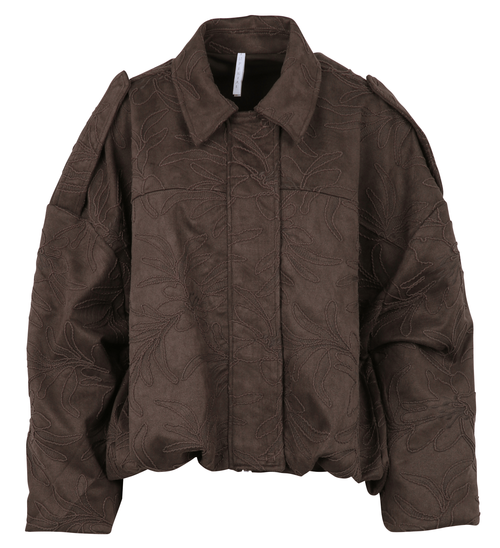Oversized jacket with classic embroidered collar IMPERIAL Brown