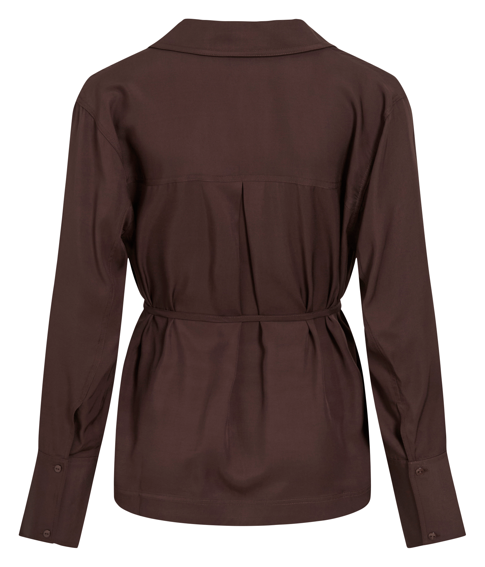 Rechte blouse met kraag met revers ROUGE EDIT Bruin