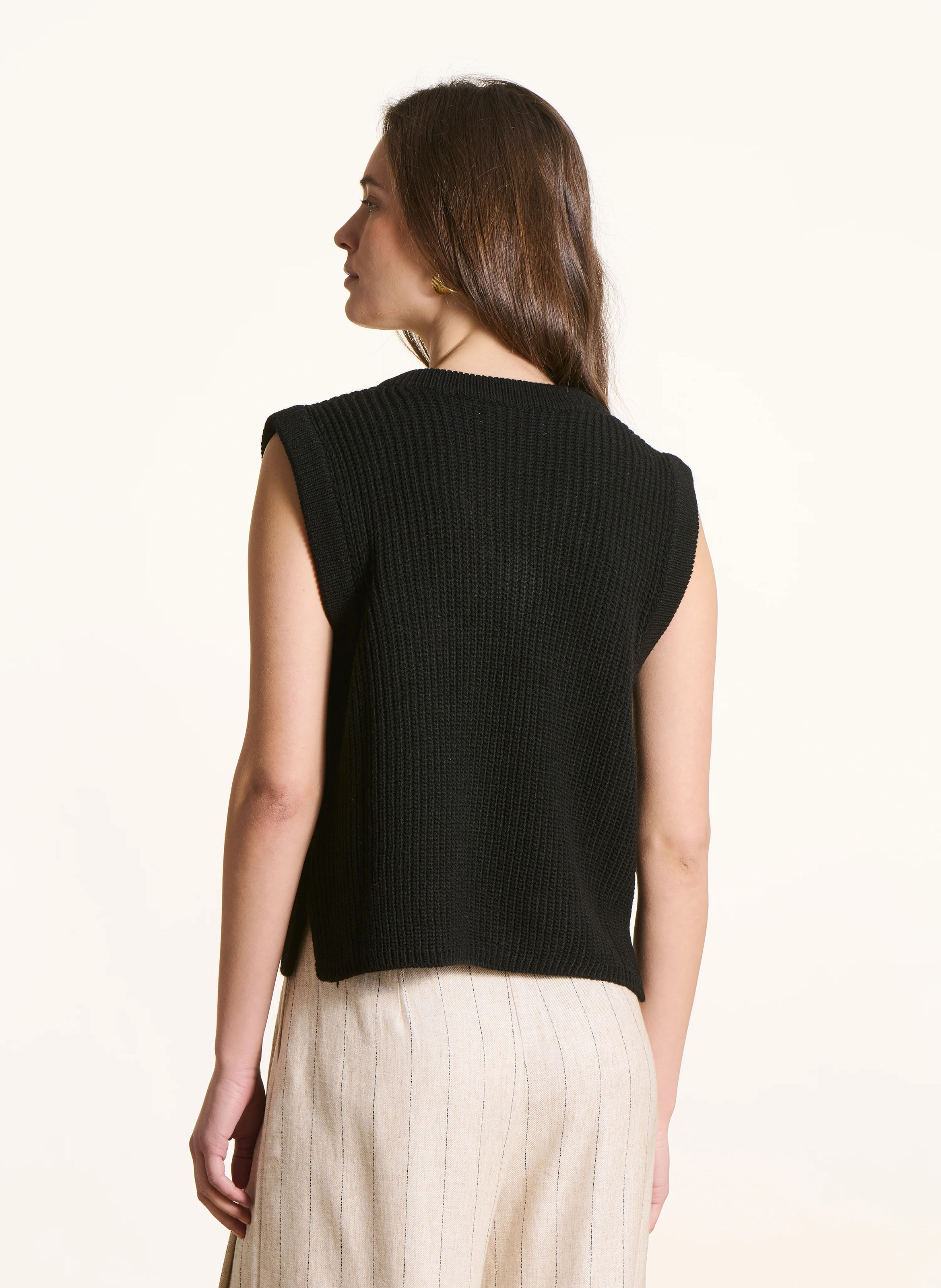 Pullover mit V-Ausschnitt LA FEE MARABOUTEE Schwarz