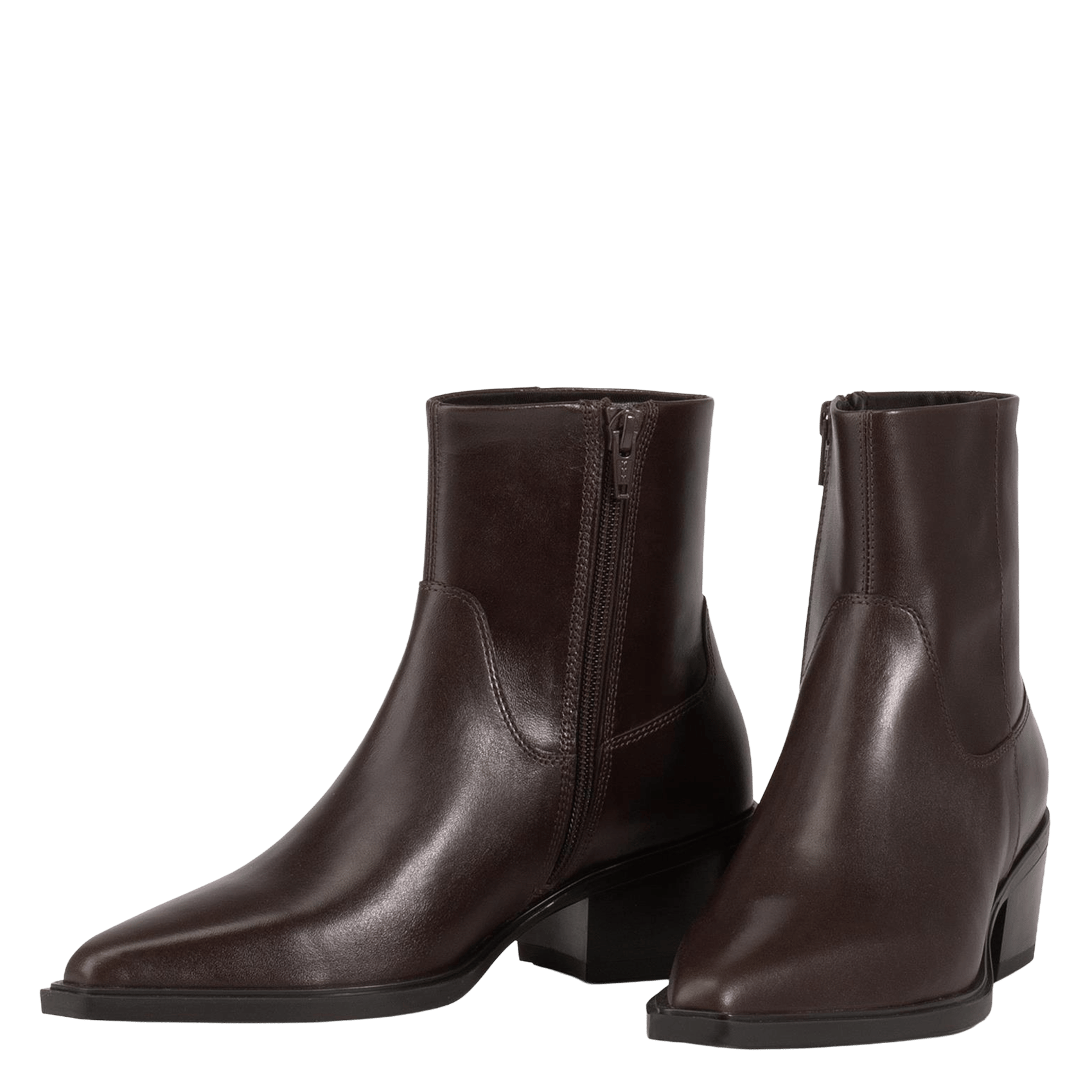 Leather mid-calf boots with pointed toe VAGABOND Brown