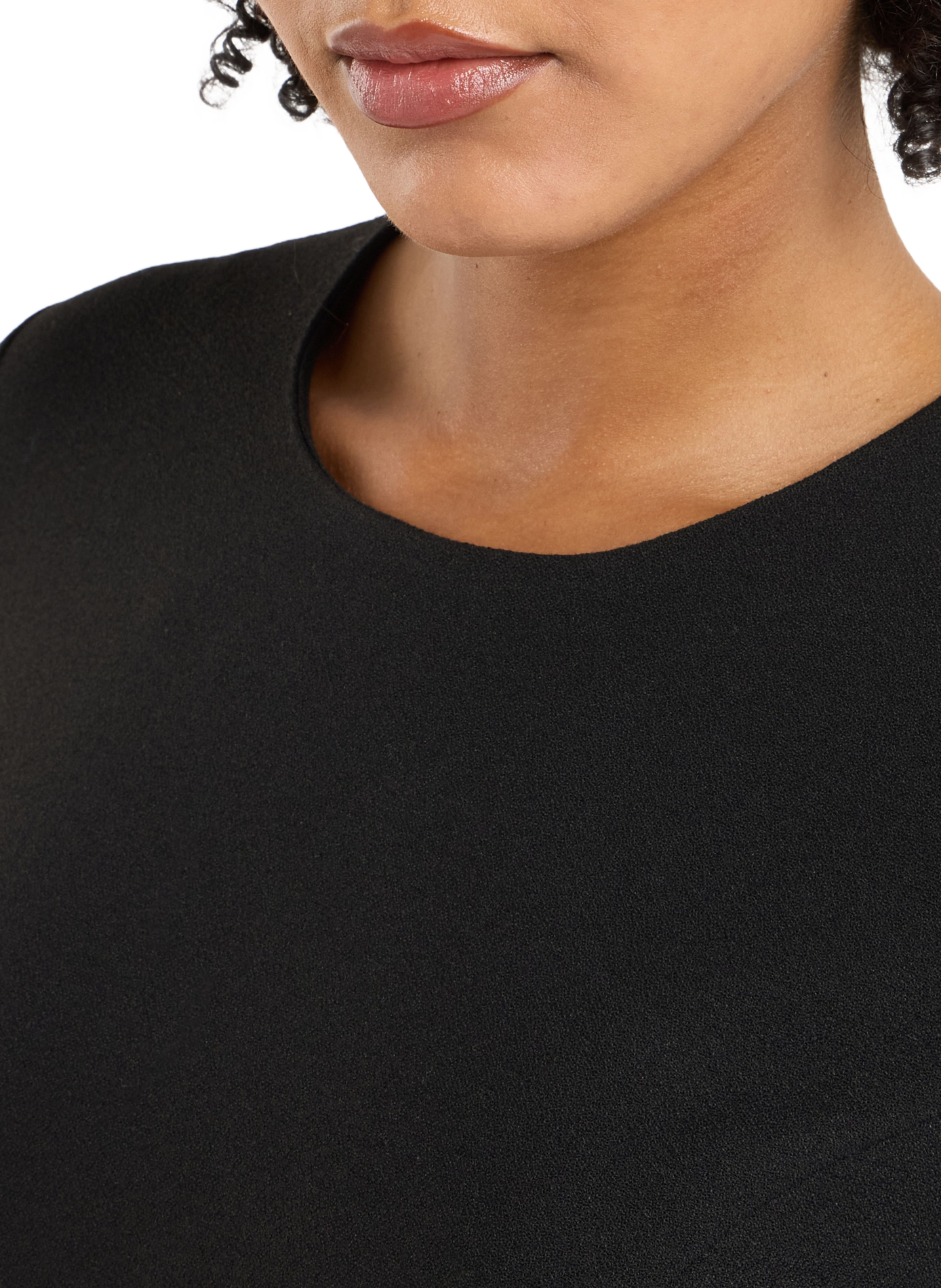 Short flared solid color dress SAISON 1865 Black