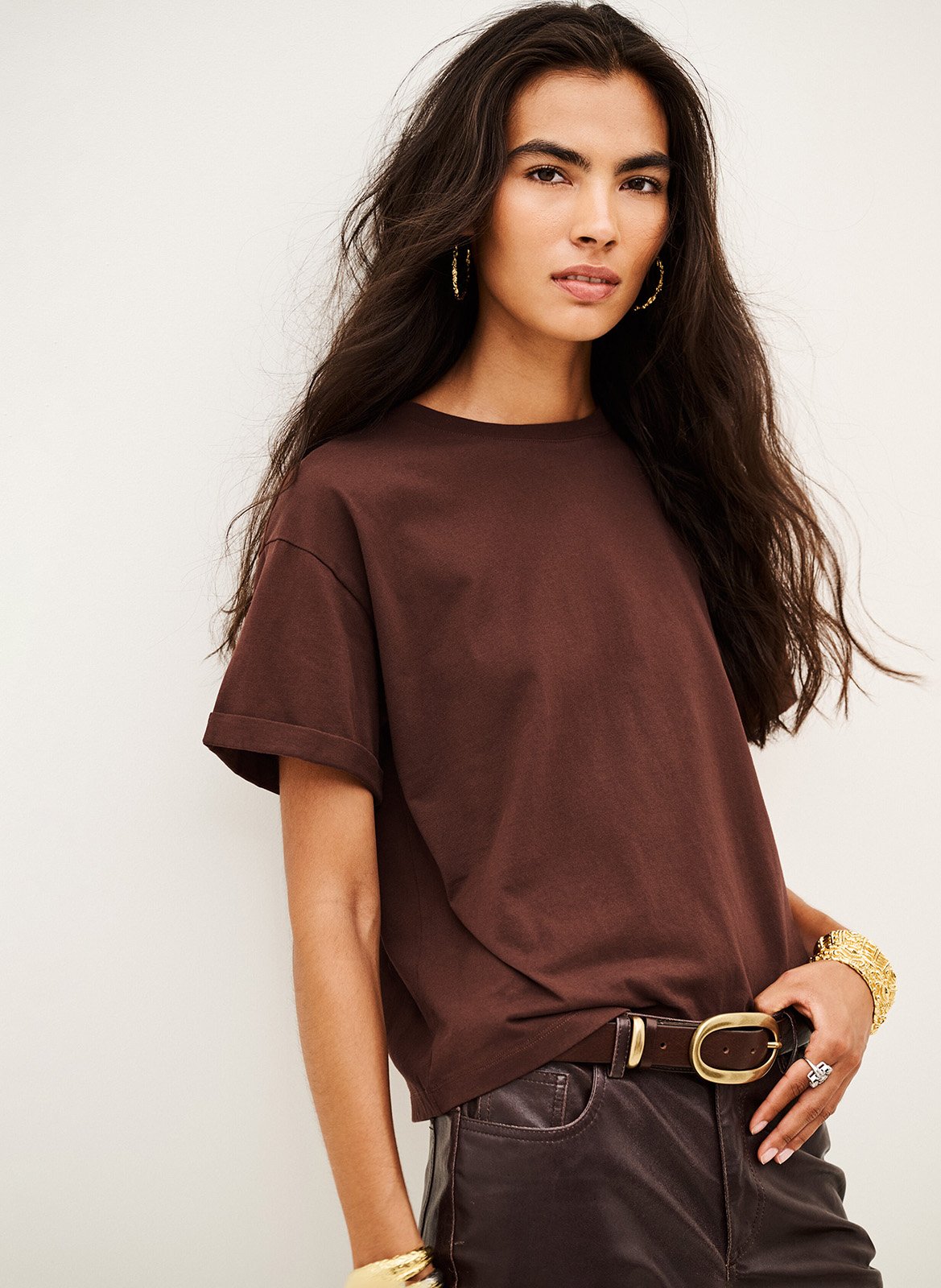 Tee-shirt manches courtes en coton BA&SH Rouge