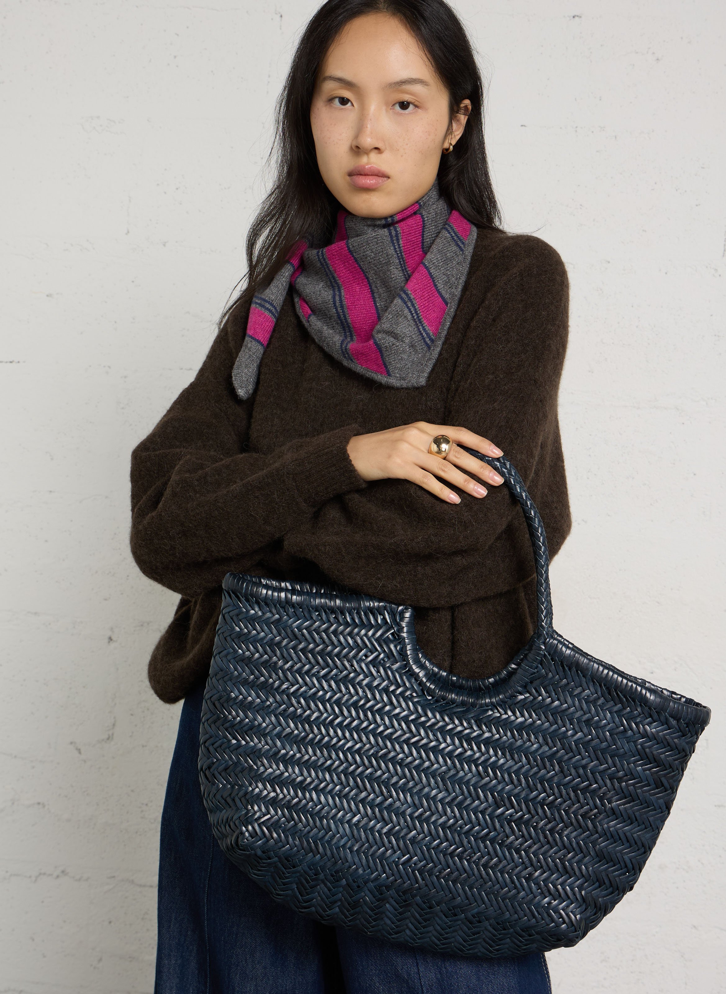 Gevlochten, leren mand DRAGON DIFFUSION Blauw