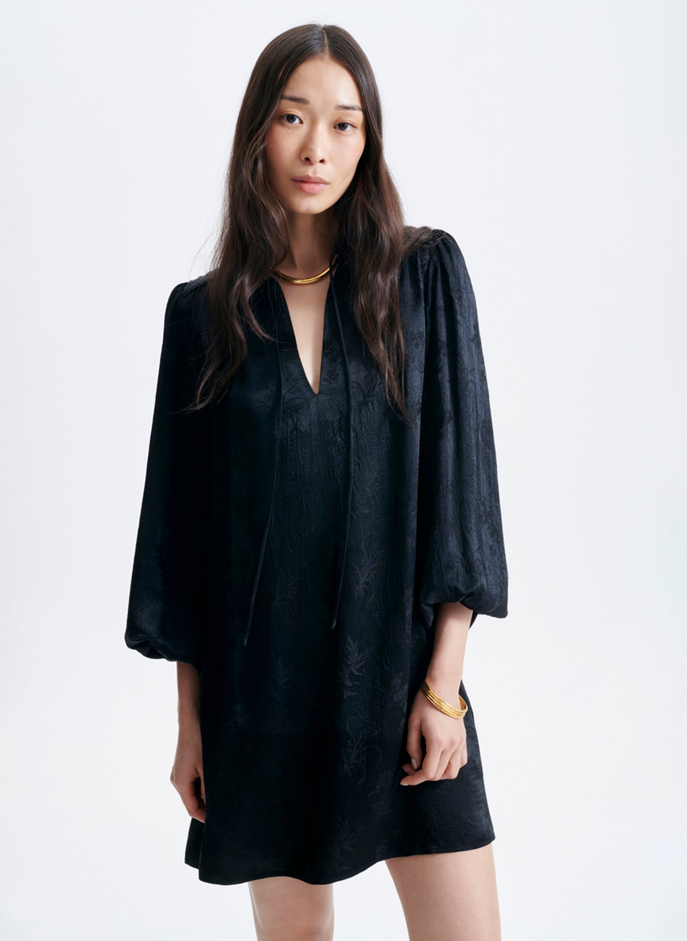 Short wide jacquard dress VANESSA BRUNO Black