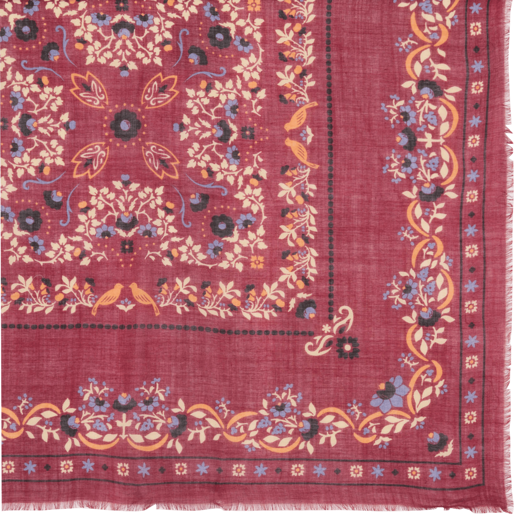 Bedrukte foulard van wol en zijde MAISON LECOMTE FLAMENT