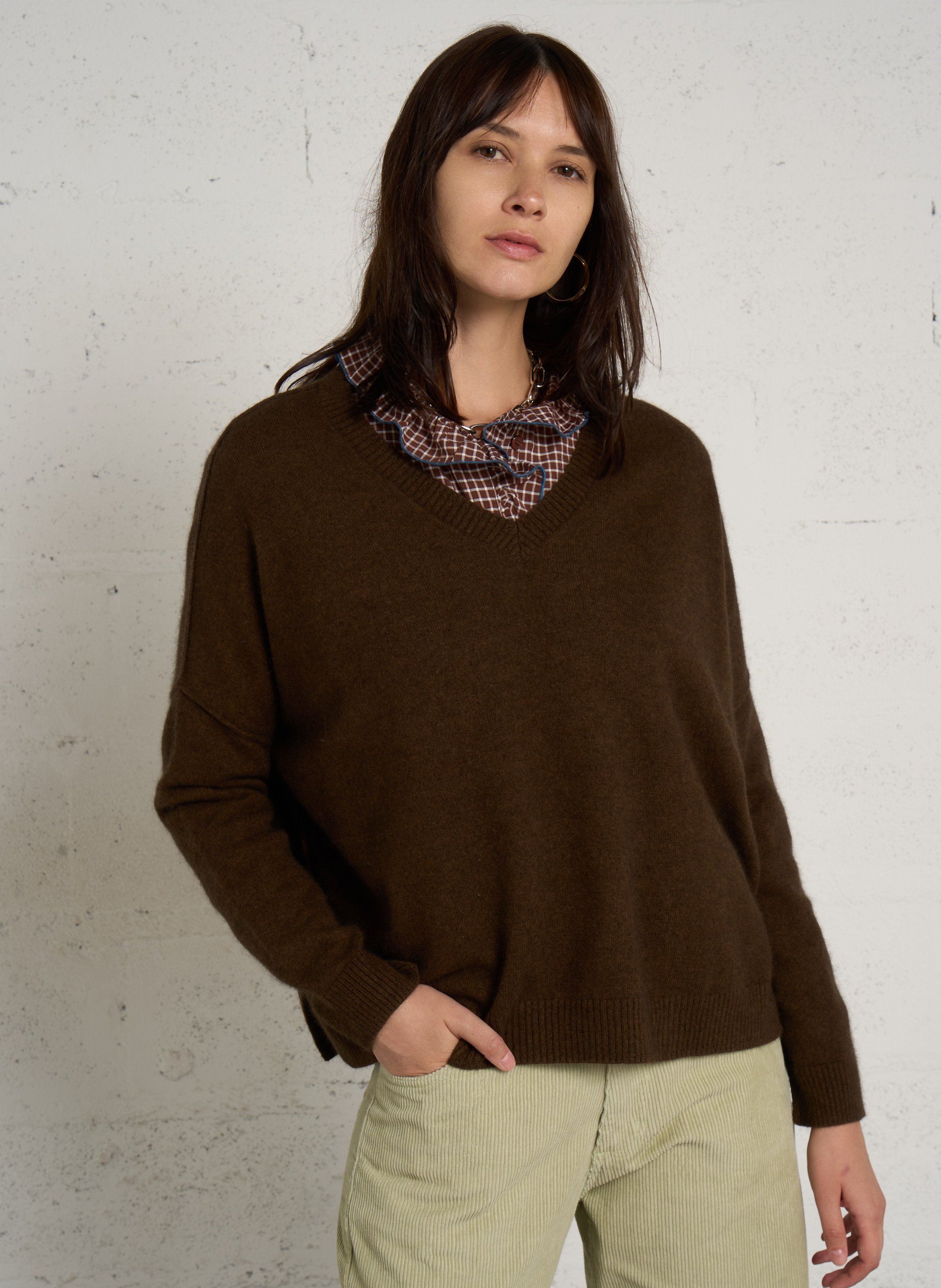 Pull col V en laine mélangée BELLA JONES